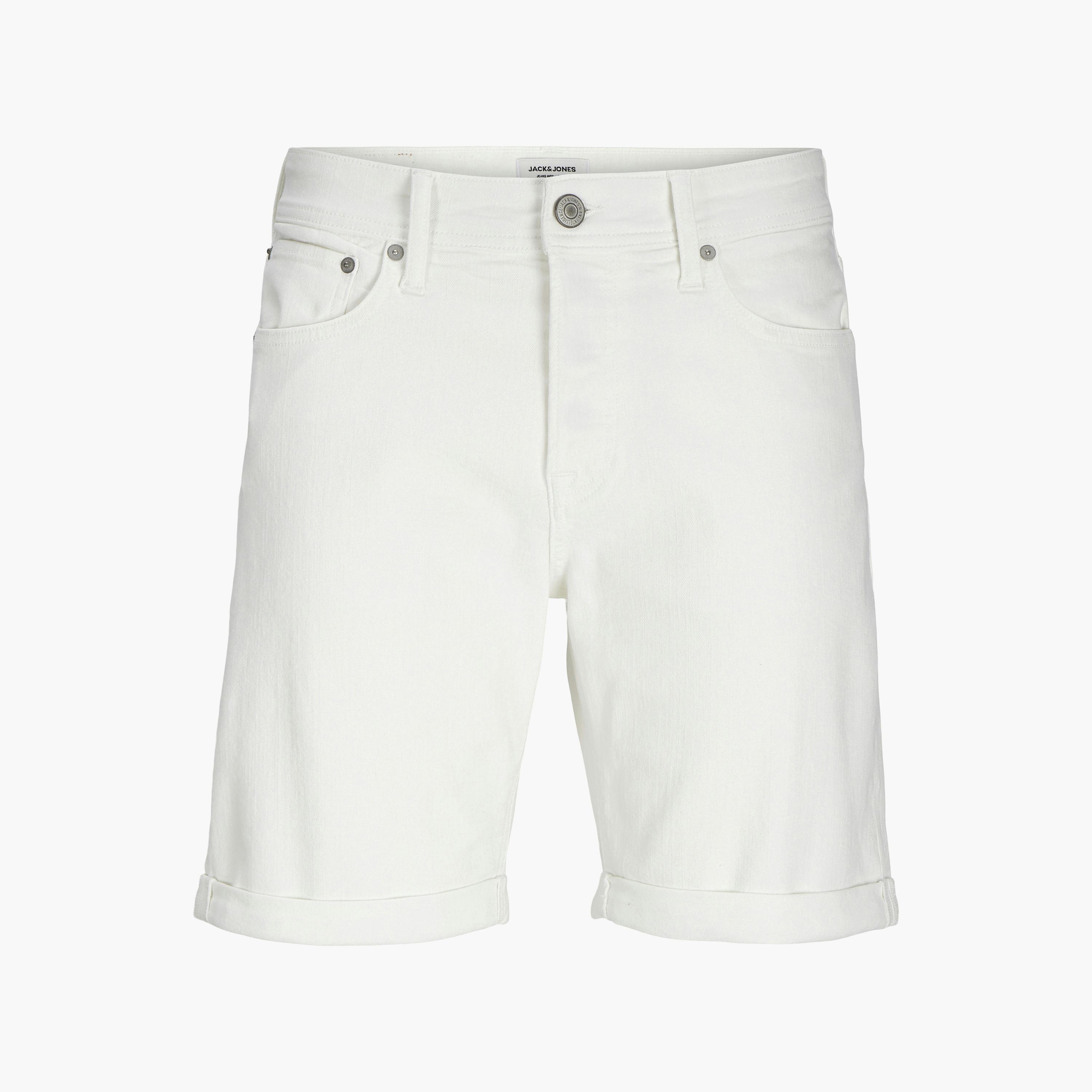 Jack & Jones Plain Mid-Rise Button and Zip Fly Men's Denim Shorts-men-clothing-bottoms-shorts-image-6