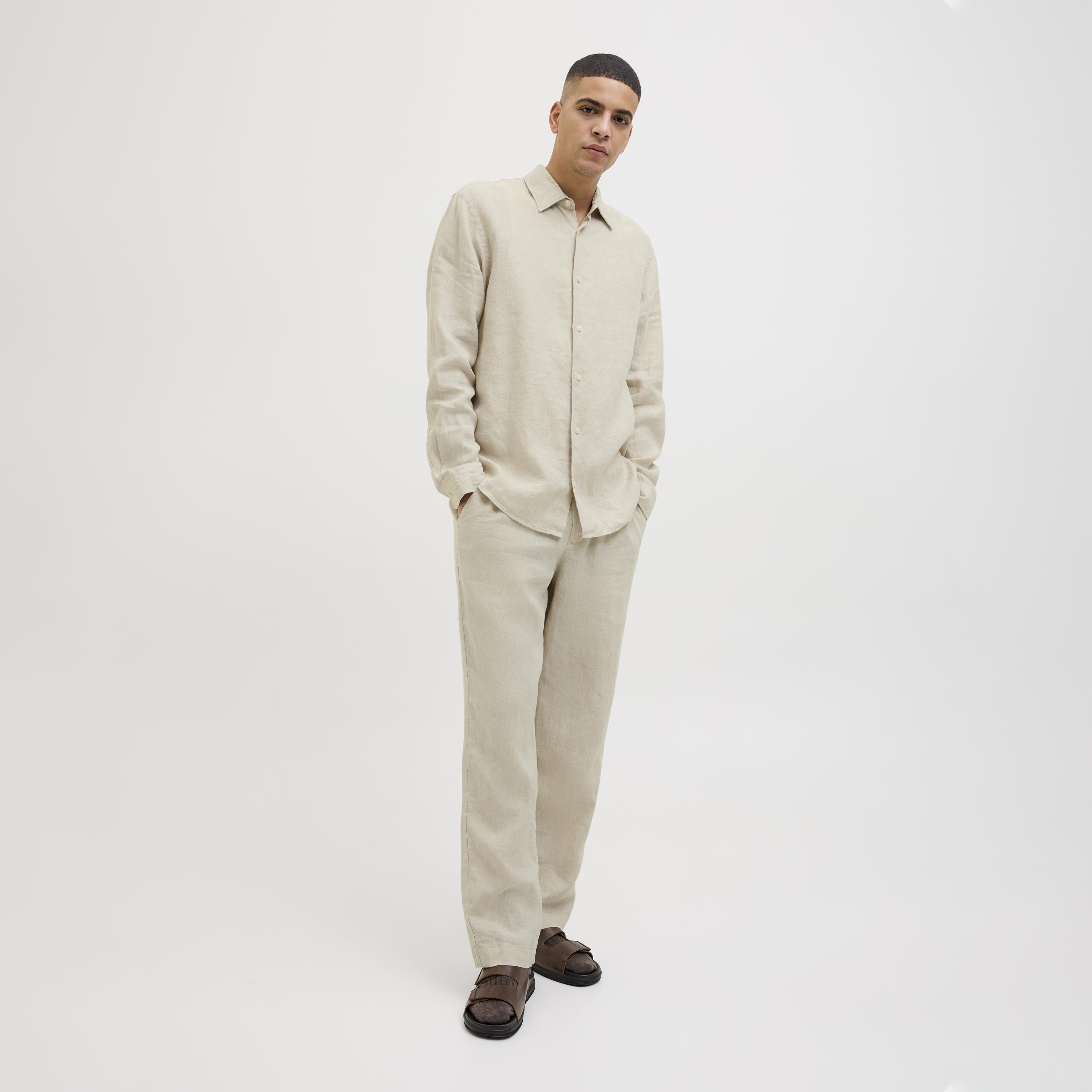 Jack & Jones Regular Fit Plain Spread Collar Long Sleeves Men's Shirt-men-clothing-shirts-image-2