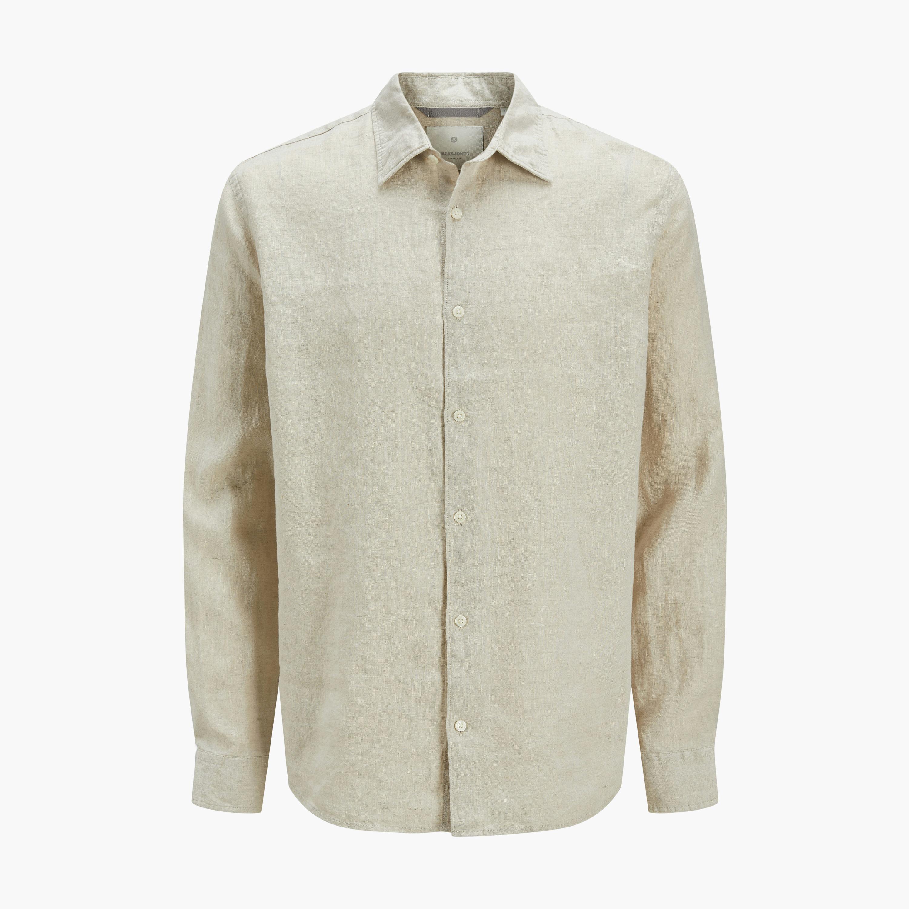 Jack & Jones Regular Fit Plain Spread Collar Long Sleeves Men's Shirt-men-clothing-shirts-image-7