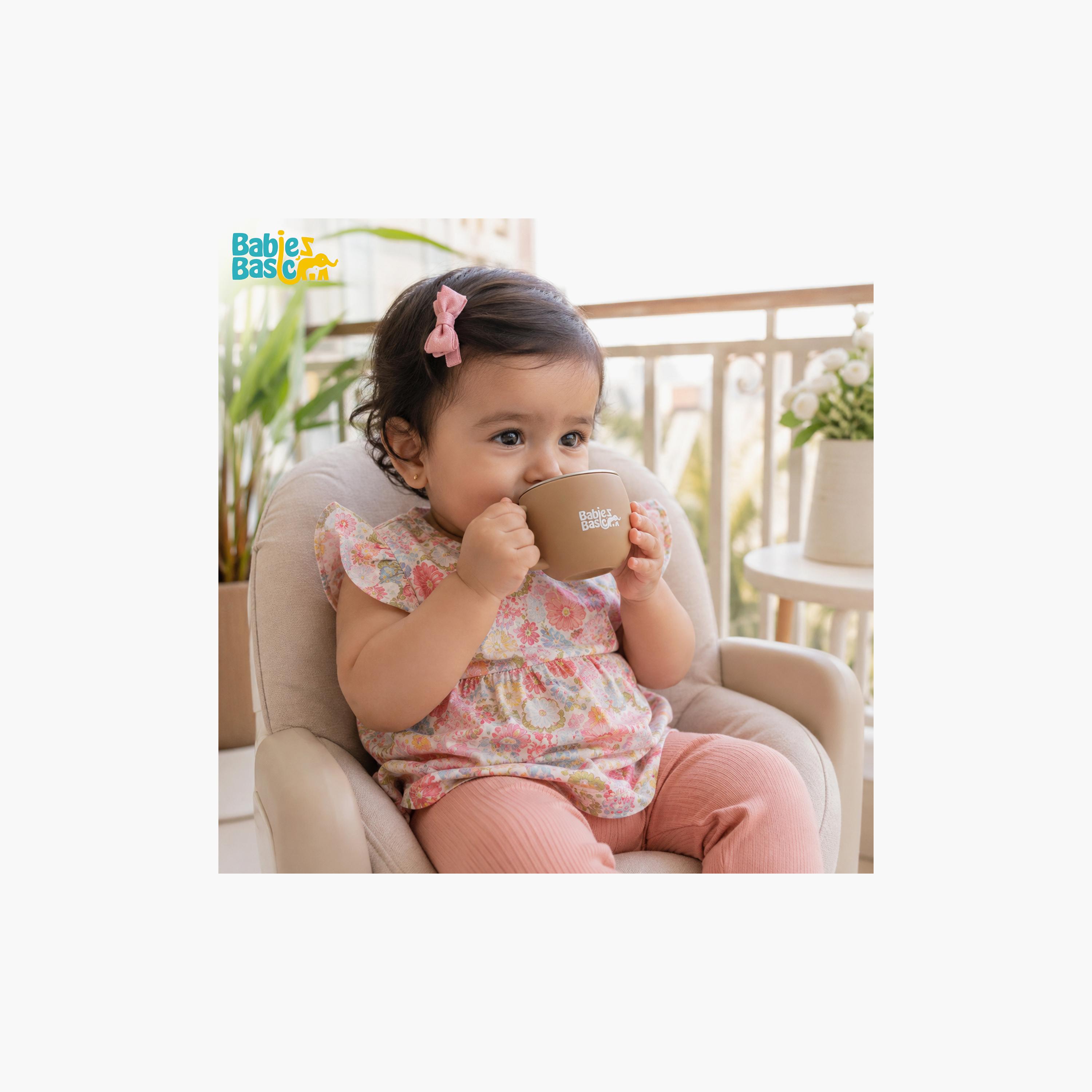 Babies Basic Stainless Steel Cup with Silicone Sleeve - 150 ml-baby-feeding-mealtimeessentials-image-2