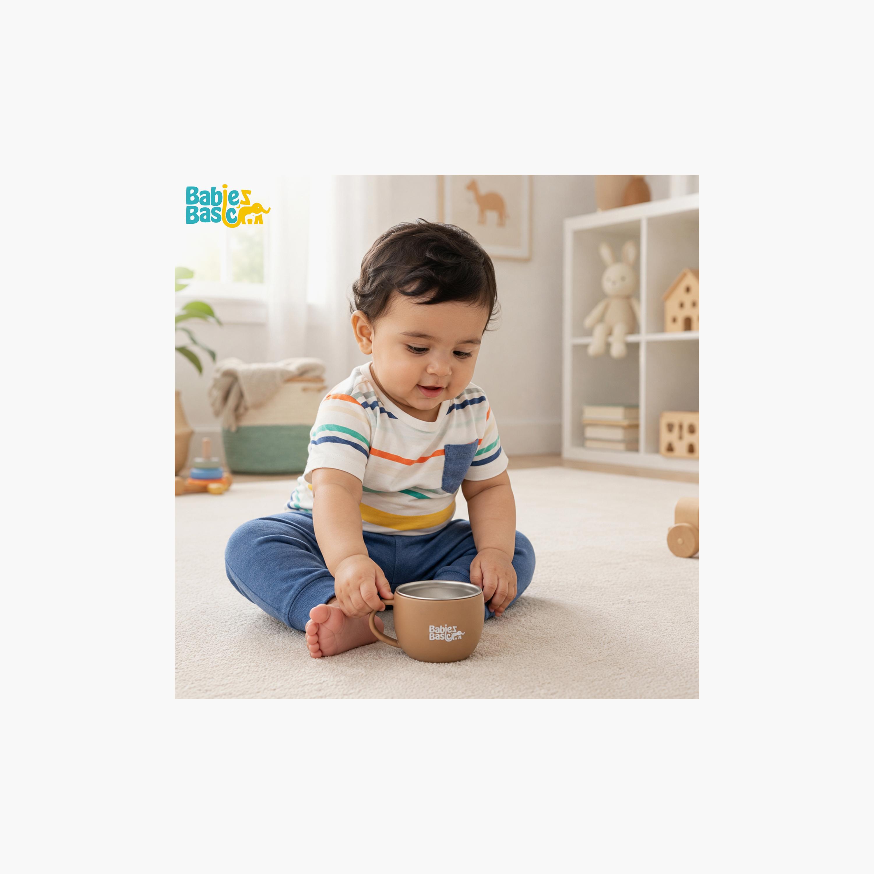 Babies Basic Stainless Steel Cup with Silicone Sleeve - 150 ml-baby-feeding-mealtimeessentials-image-3