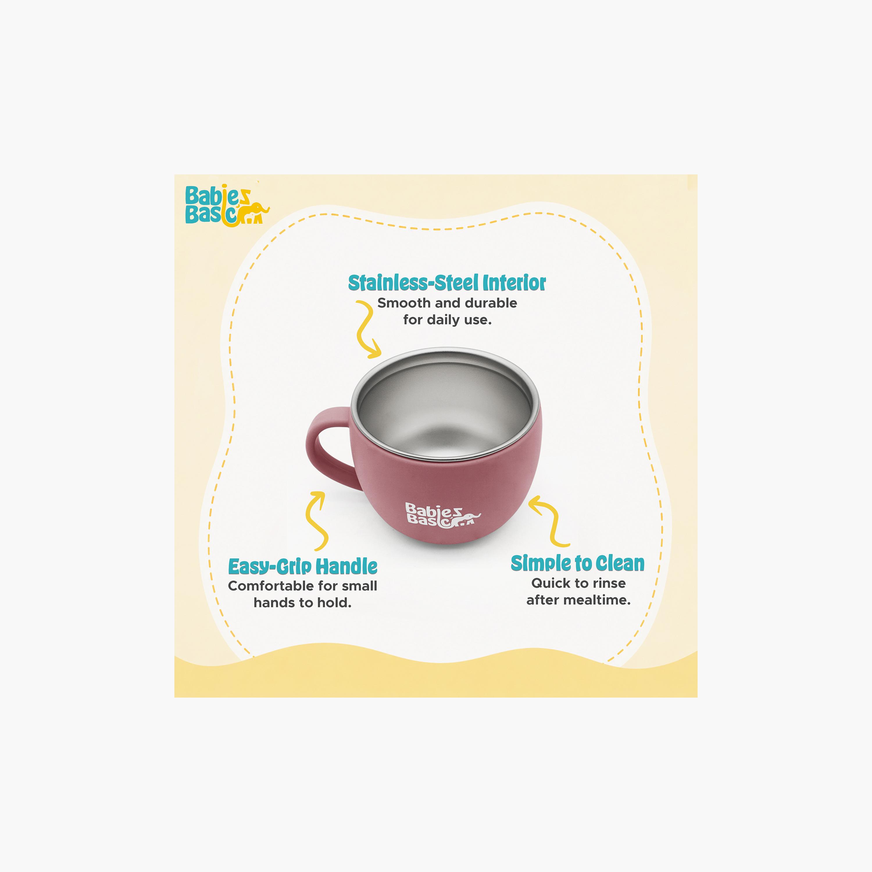 Babies Basic Stainless Steel Cup with Silicone Sleeve - 150 ml-baby-feeding-mealtimeessentials-image-4