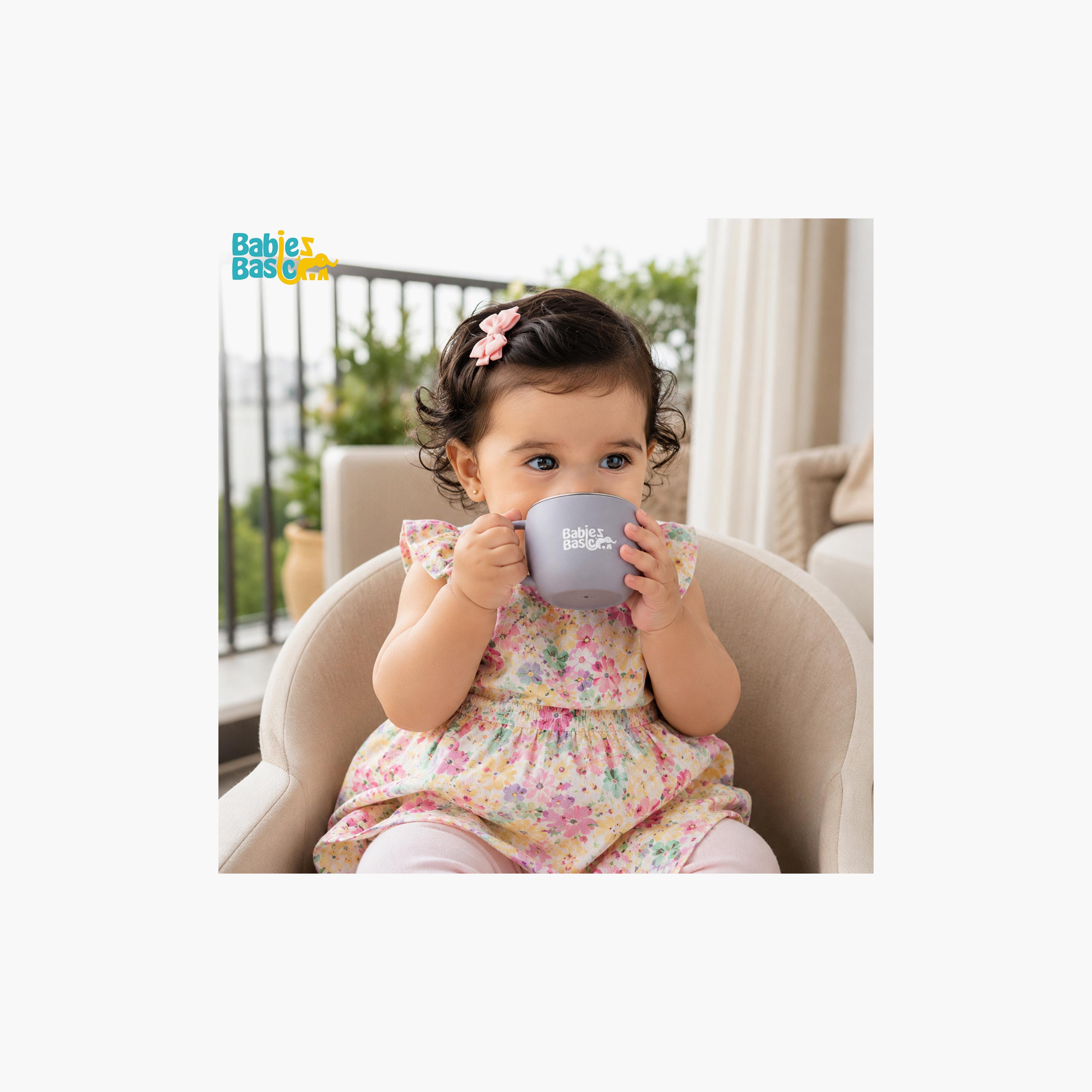 Babies Basic Stainless Steel Cup with Silicone Sleeve - 150 ml-baby-feeding-mealtimeessentials-image-2
