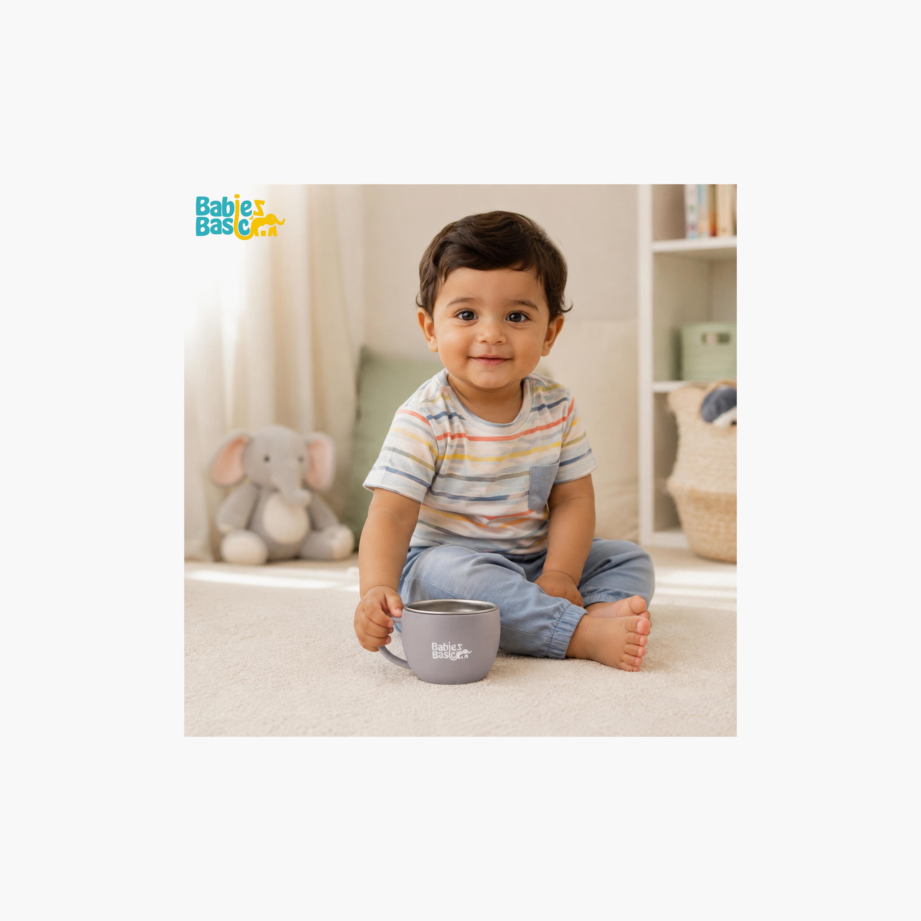 Babies Basic Stainless Steel Cup with Silicone Sleeve - 150 ml-baby-feeding-mealtimeessentials-image-3