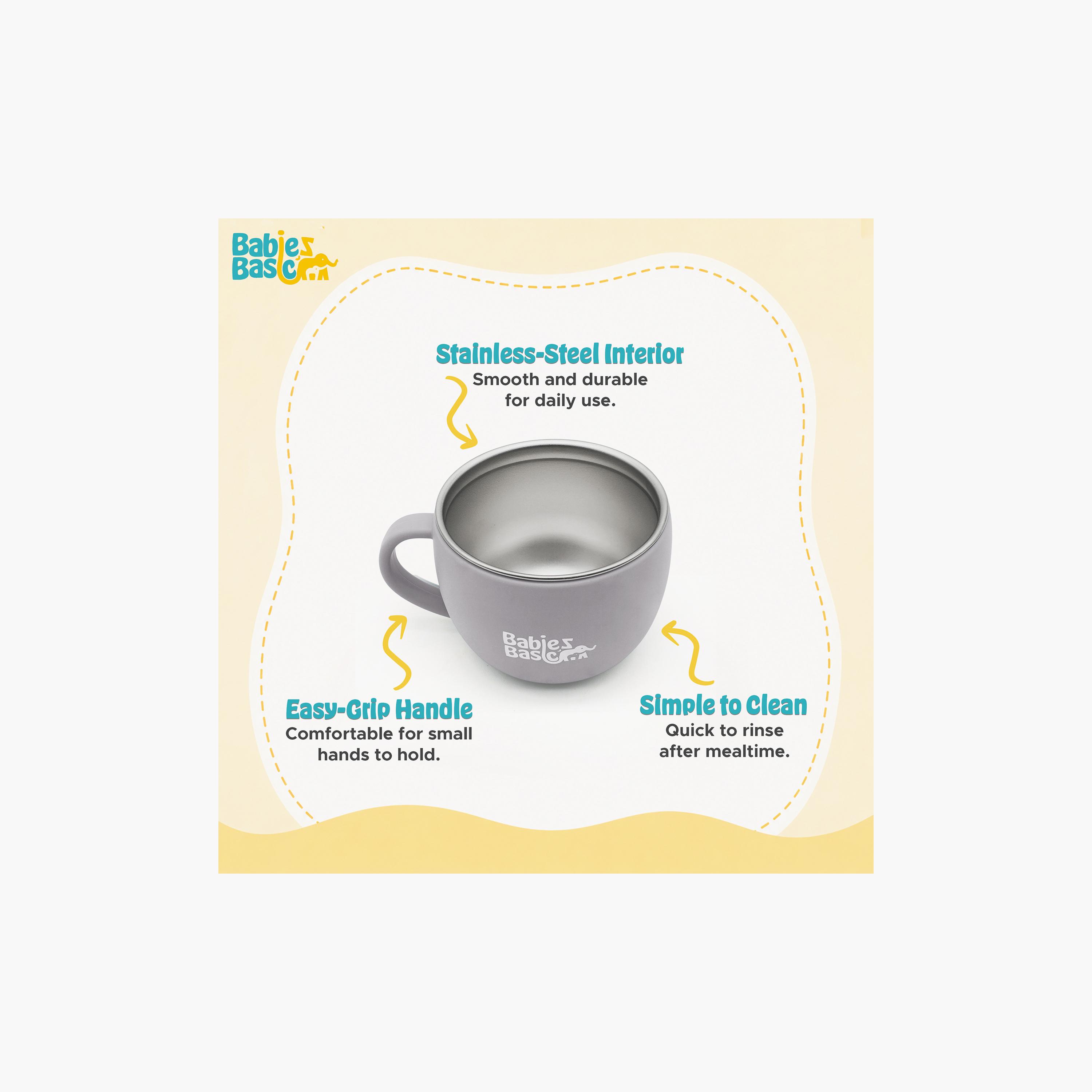 Babies Basic Stainless Steel Cup with Silicone Sleeve - 150 ml-baby-feeding-mealtimeessentials-image-4