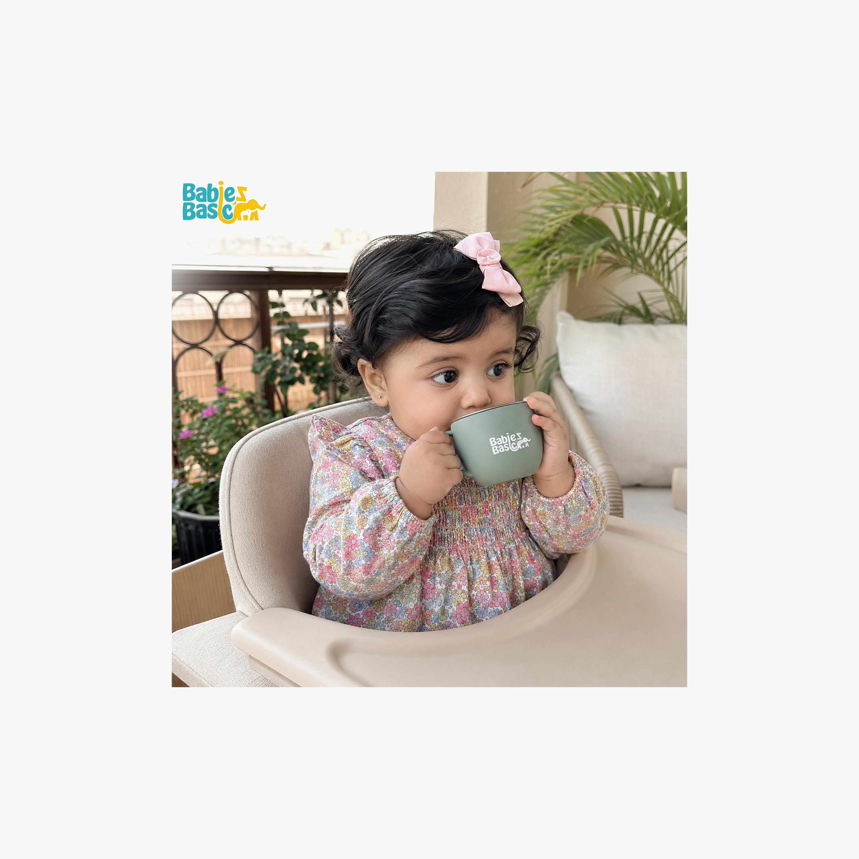 Babies Basic Stainless Steel Cup with Silicone Sleeve - 150 ml-baby-feeding-mealtimeessentials-image-2