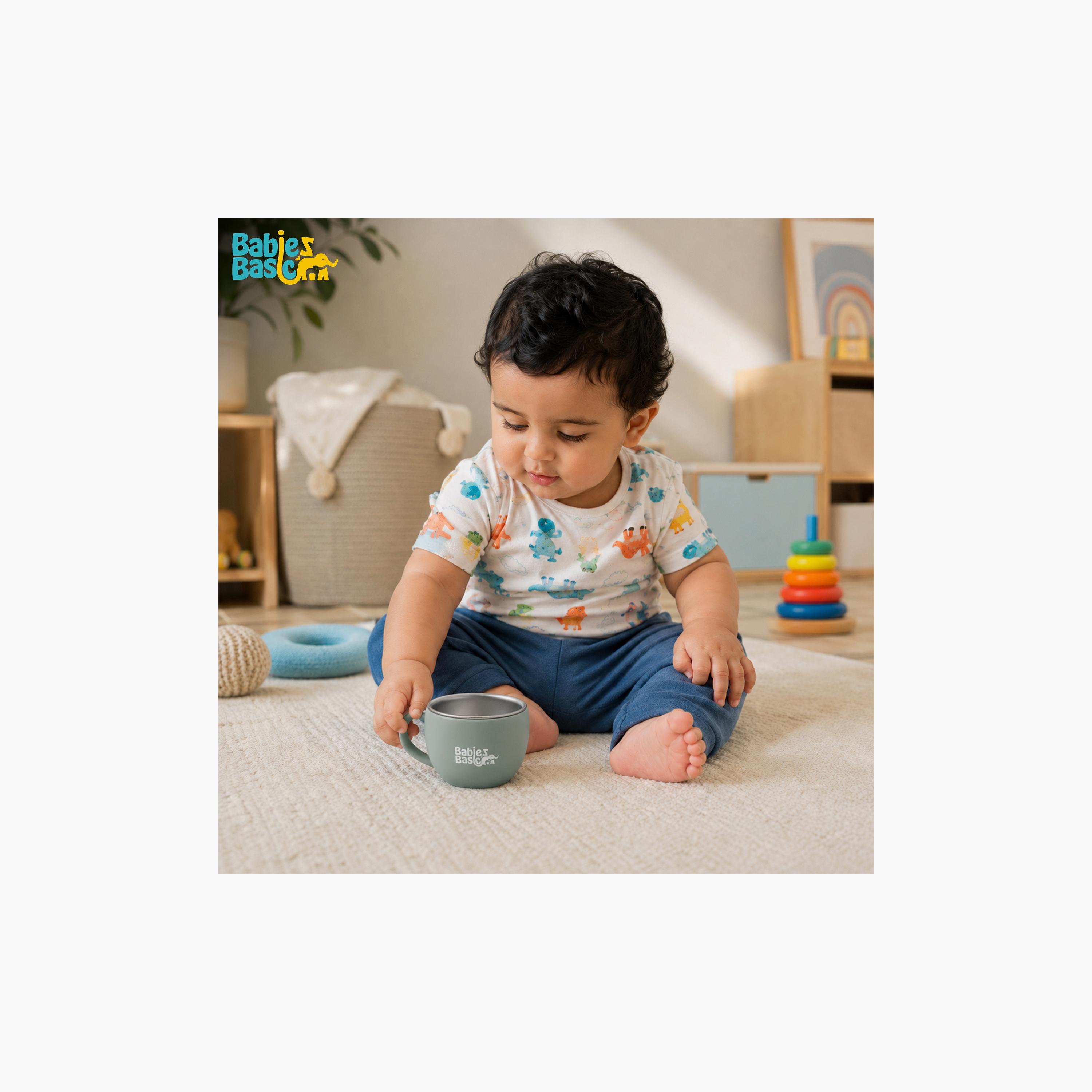 Babies Basic Stainless Steel Cup with Silicone Sleeve - 150 ml-baby-feeding-mealtimeessentials-image-3