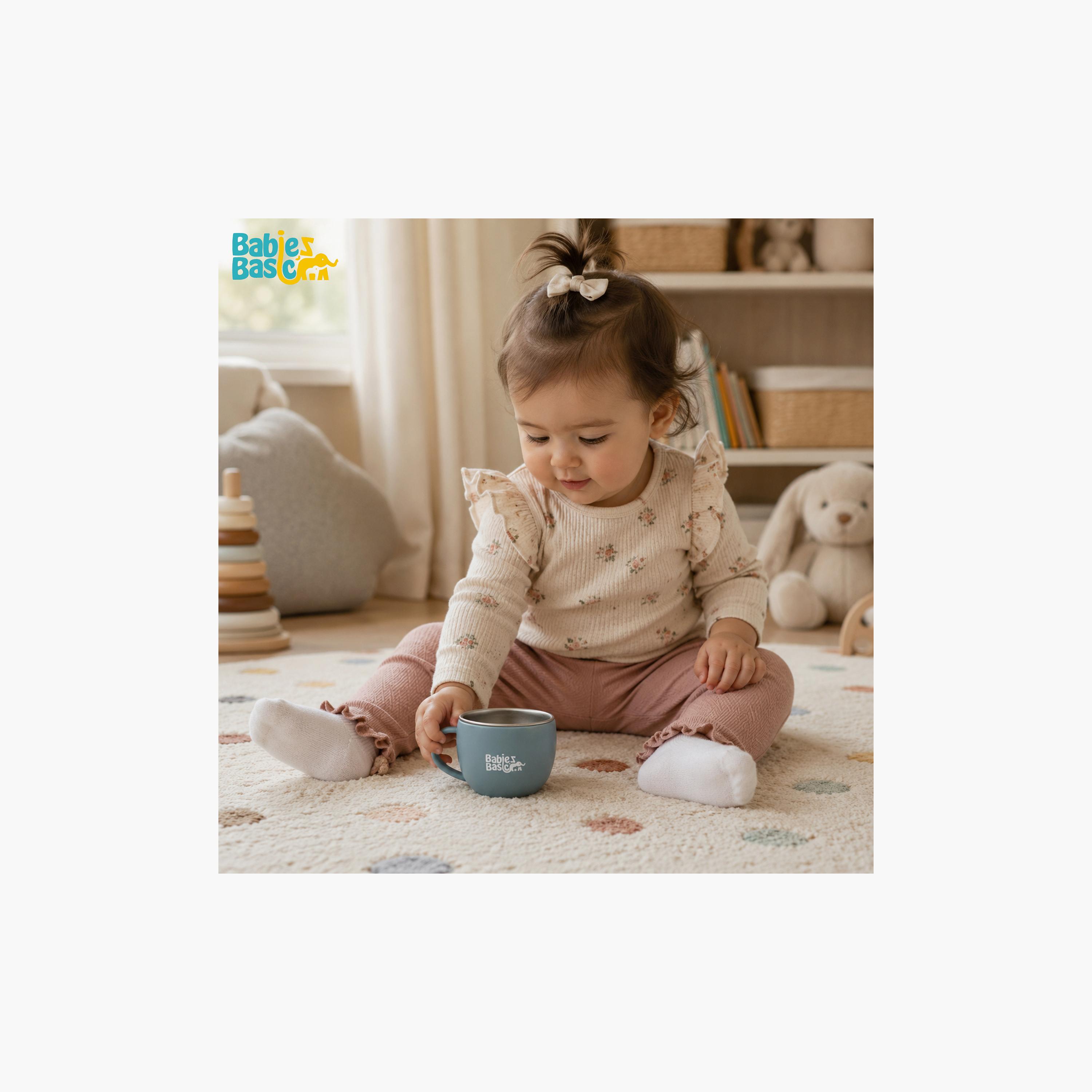Babies Basic Stainless Steel Cup with Silicone Sleeve - 150 ml-baby-feeding-mealtimeessentials-image-3