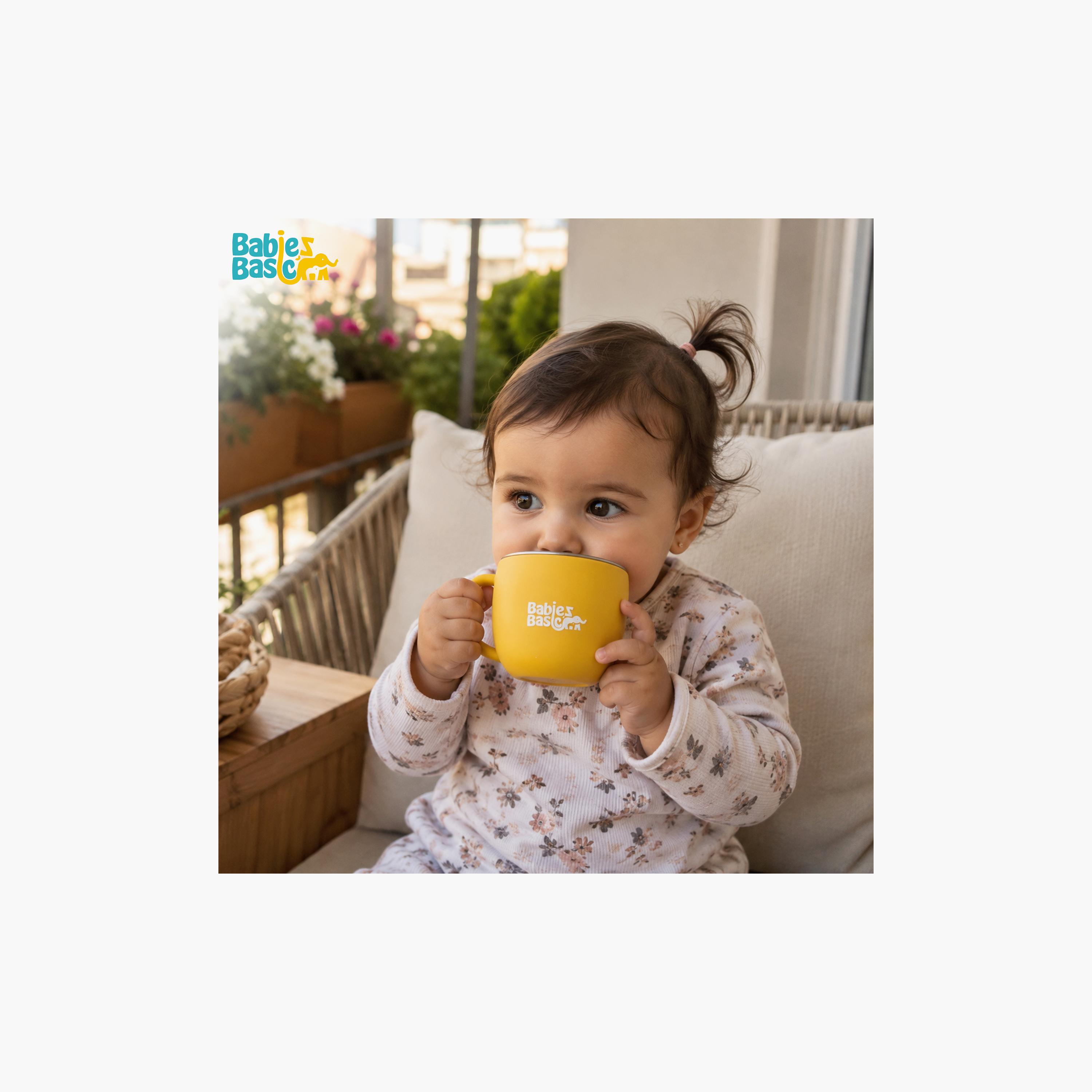 Babies Basic Stainless Steel Cup with Silicone Sleeve - 150 ml-baby-feeding-mealtimeessentials-image-2