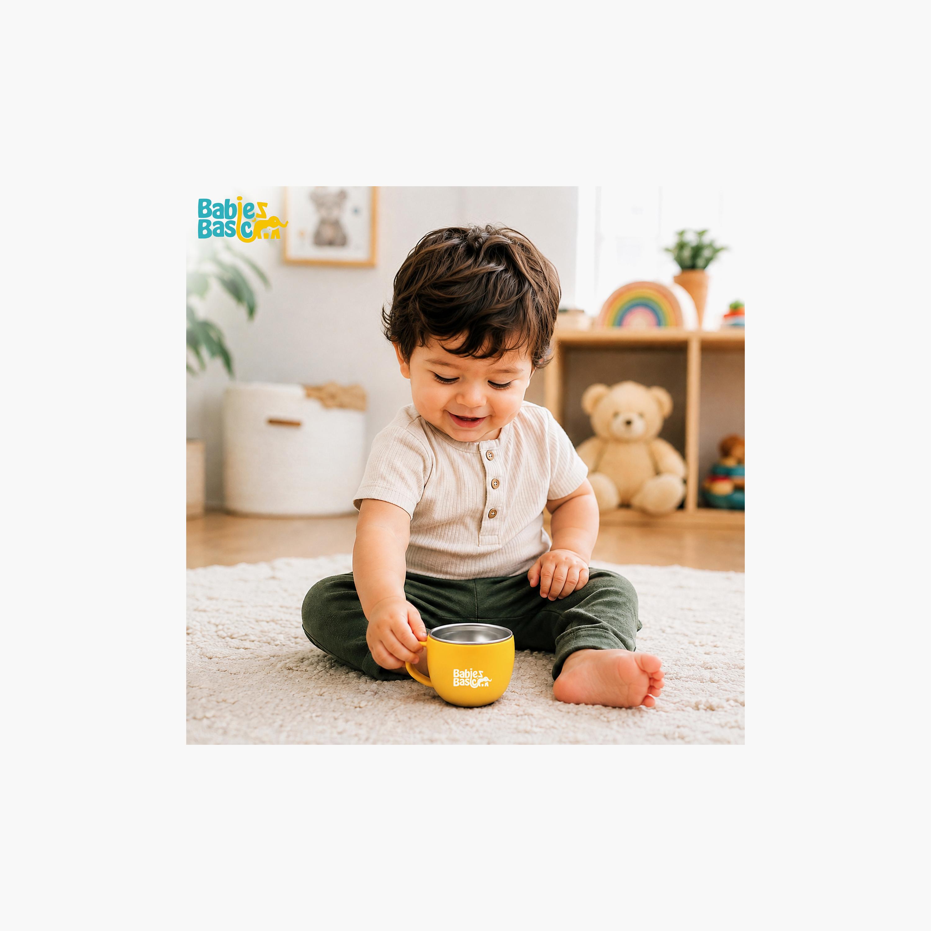 Babies Basic Stainless Steel Cup with Silicone Sleeve - 150 ml-baby-feeding-mealtimeessentials-image-3