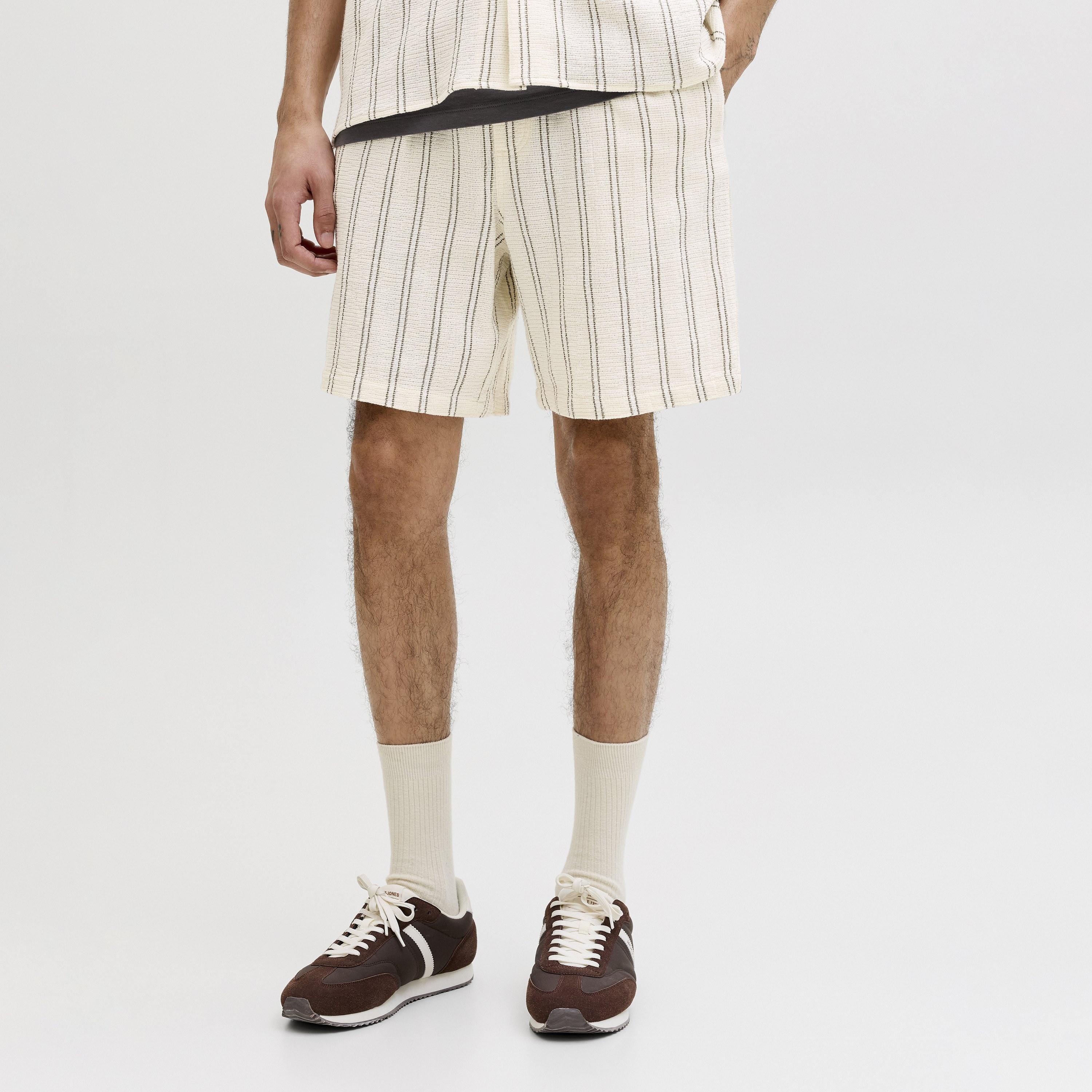 Jack & Jones Striped Mid-Rise Elasticated Drawstring Waist Men's Shorts-men-clothing-bottoms-shorts-image-16