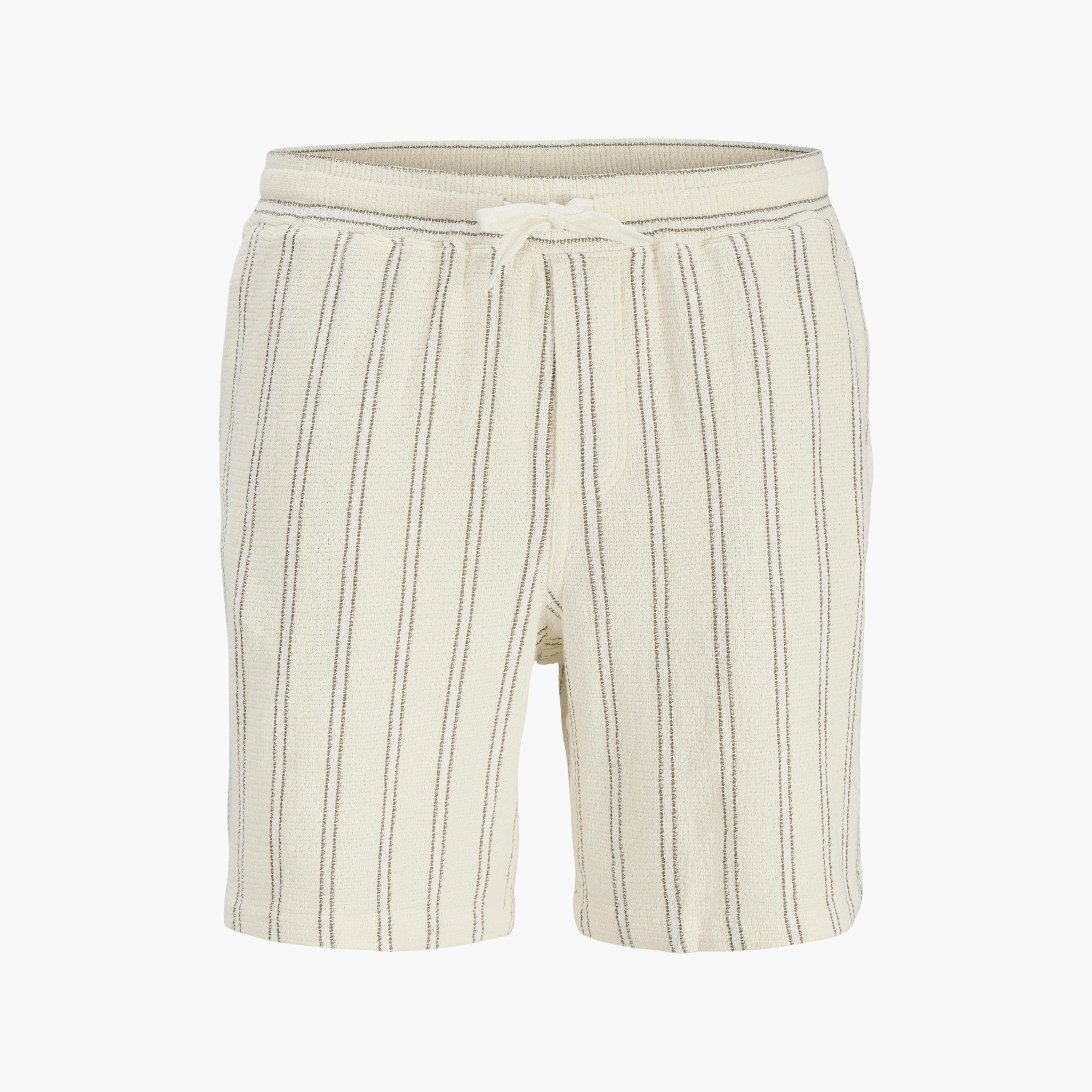 Jack & Jones Striped Mid-Rise Elasticated Drawstring Waist Men's Shorts-men-clothing-bottoms-shorts-image-22