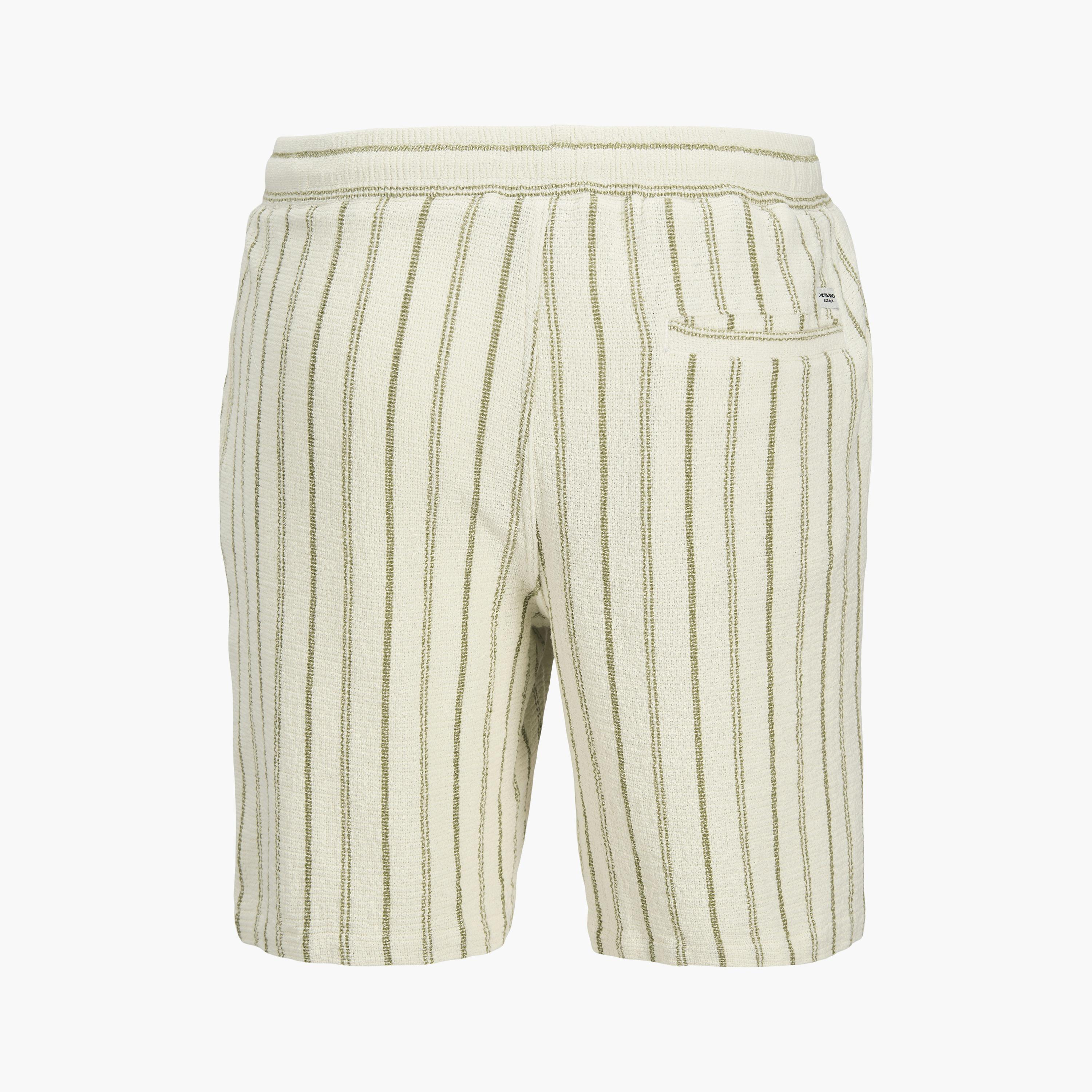 Jack & Jones Striped Mid-Rise Elasticated Drawstring Waist Men's Shorts-men-clothing-bottoms-shorts-image-6