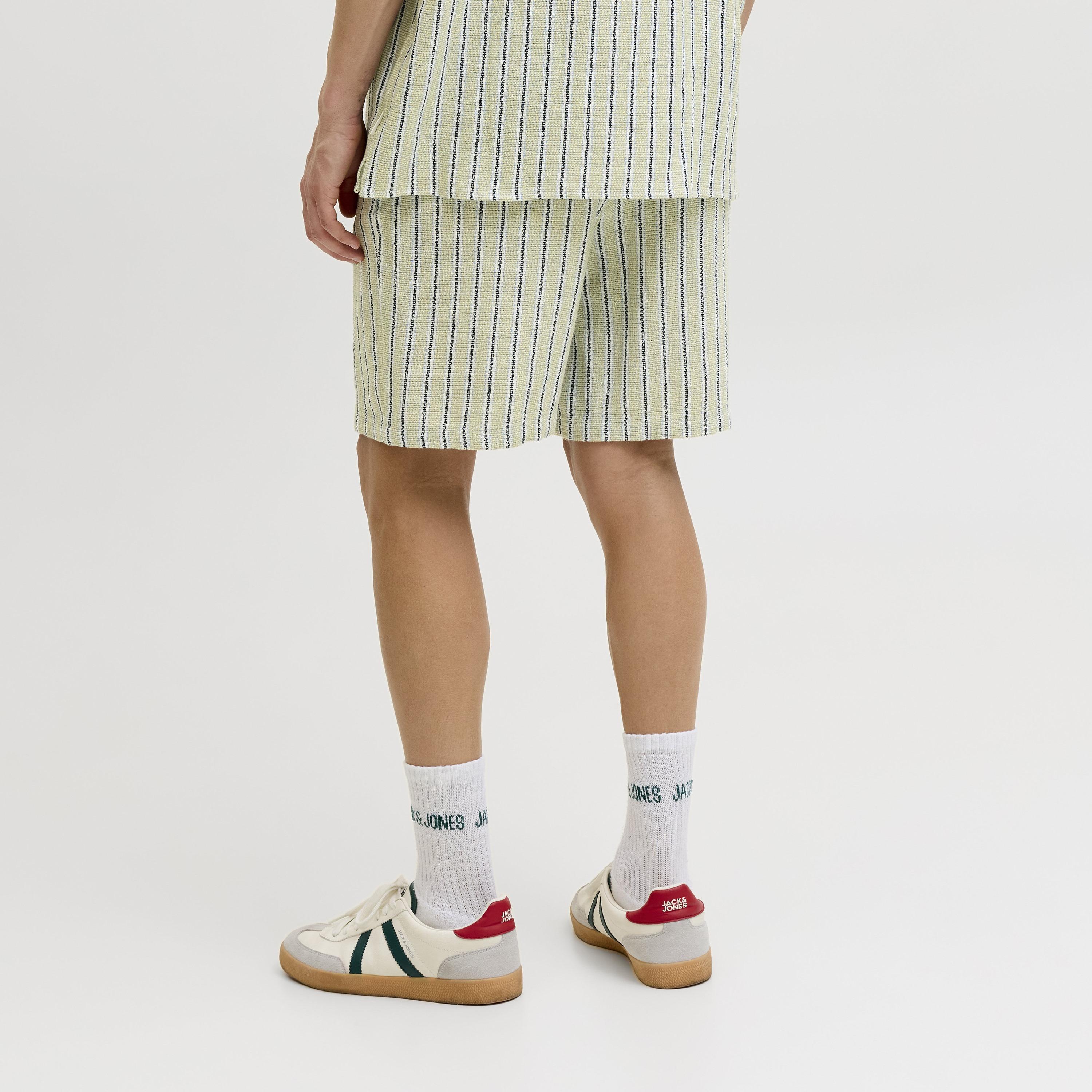 Jack & Jones Striped Mid-Rise Elasticated Drawstring Waist Men's Shorts-men-clothing-bottoms-shorts-image-4