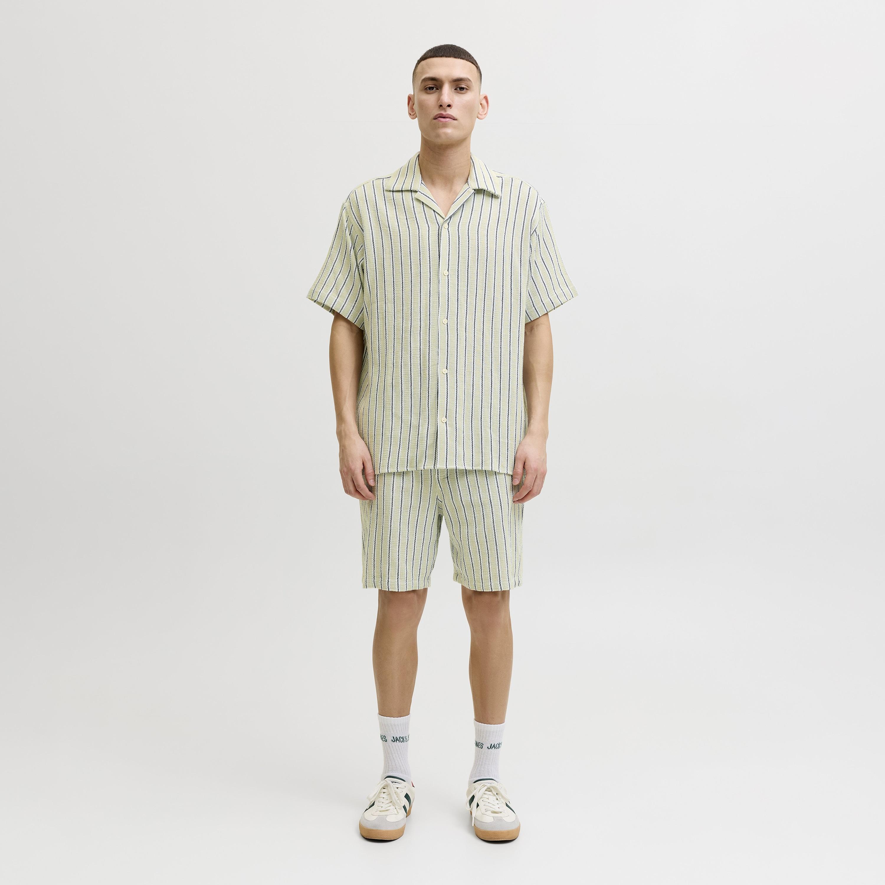 Jack & Jones Striped Mid-Rise Elasticated Drawstring Waist Men's Shorts-men-clothing-bottoms-shorts-image-5
