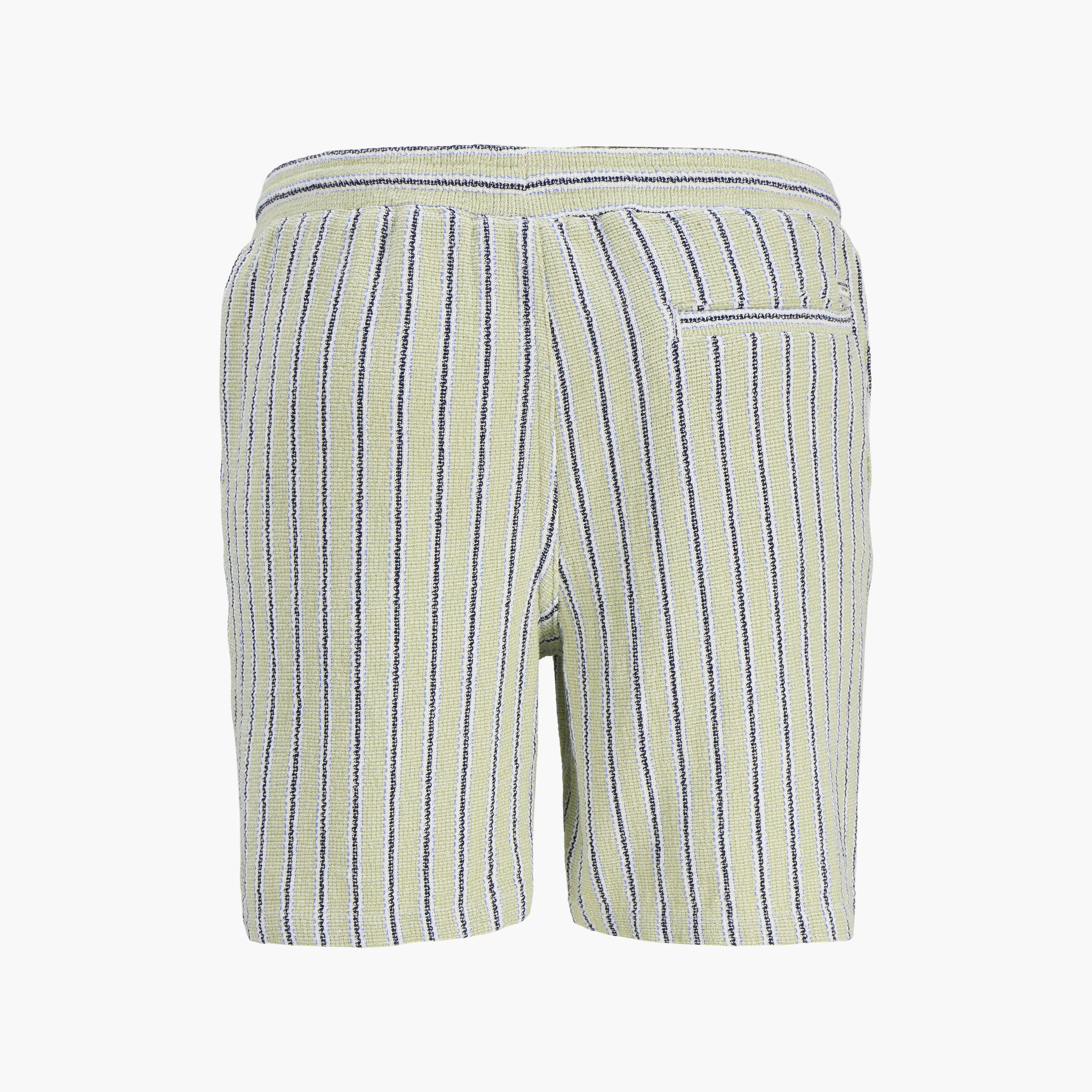 Jack & Jones Striped Mid-Rise Elasticated Drawstring Waist Men's Shorts-men-clothing-bottoms-shorts-image-8