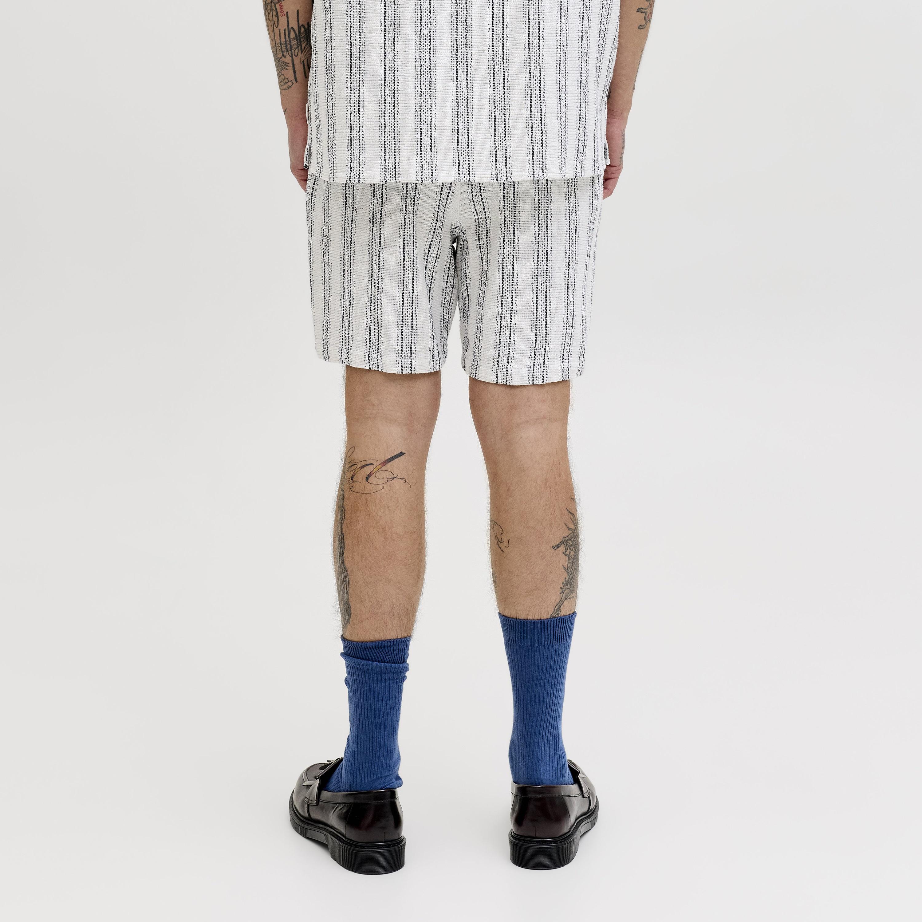 Jack & Jones Striped Mid-Rise Elasticated Drawstring Waist Men's Shorts-men-clothing-bottoms-shorts-image-27