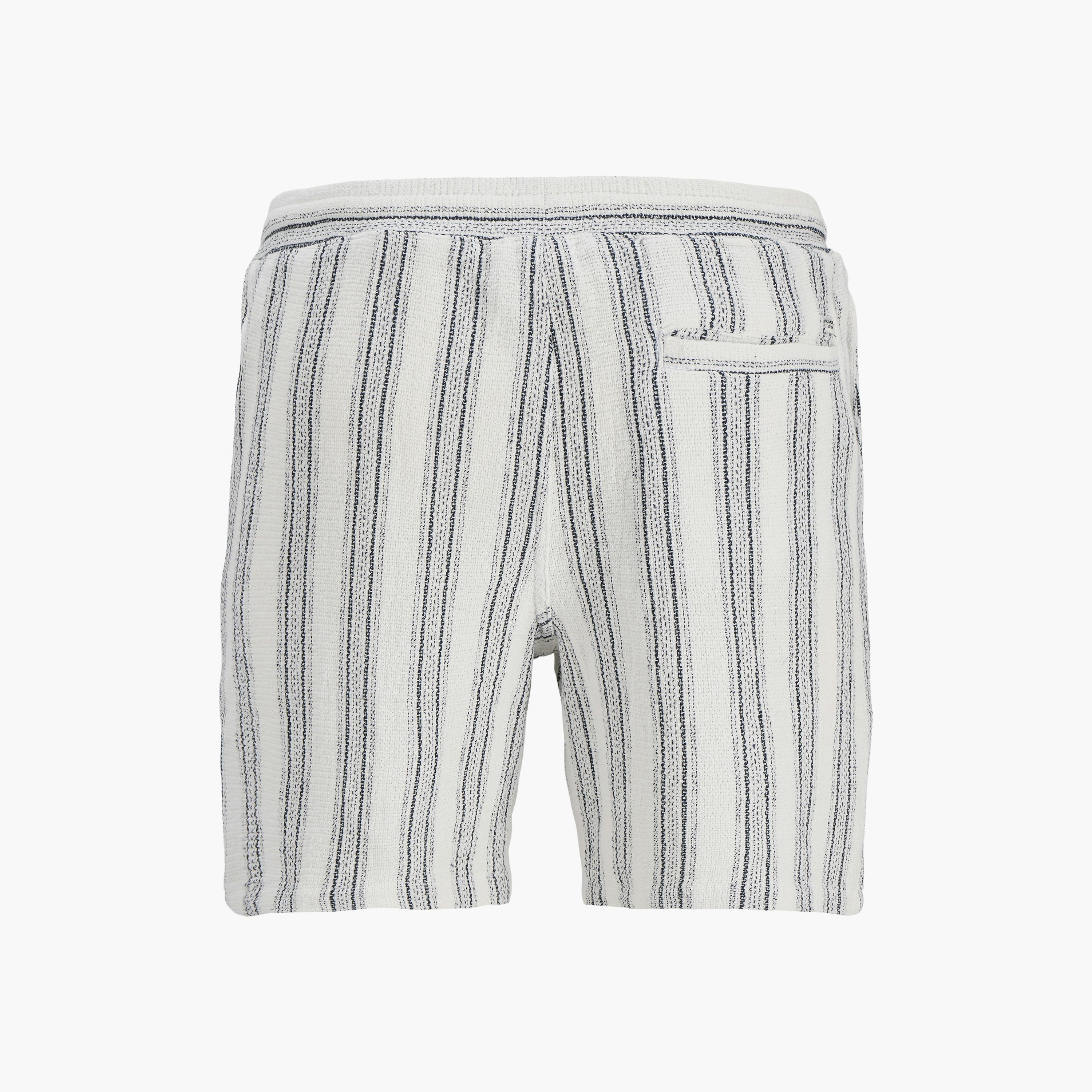 Jack & Jones Striped Mid-Rise Elasticated Drawstring Waist Men's Shorts-men-clothing-bottoms-shorts-image-30