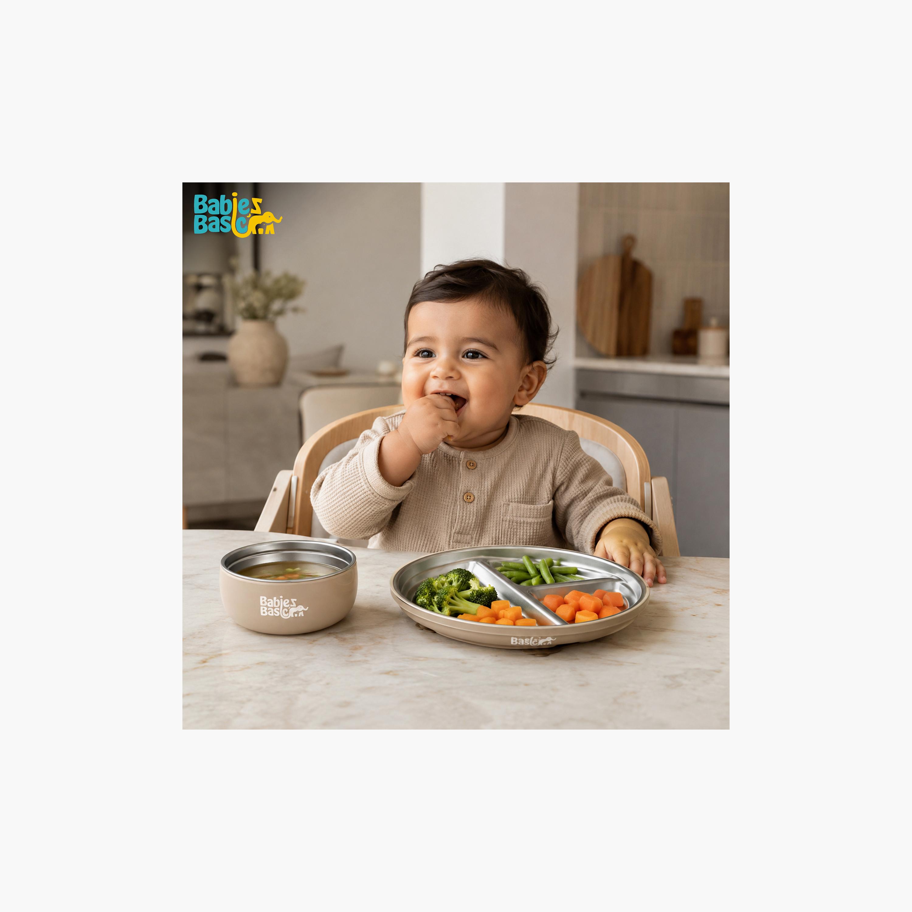 Babies Basic 3-Piece Stainless Steel Plate with Bowl & Cup-baby-feeding-mealtimeessentials-image-6