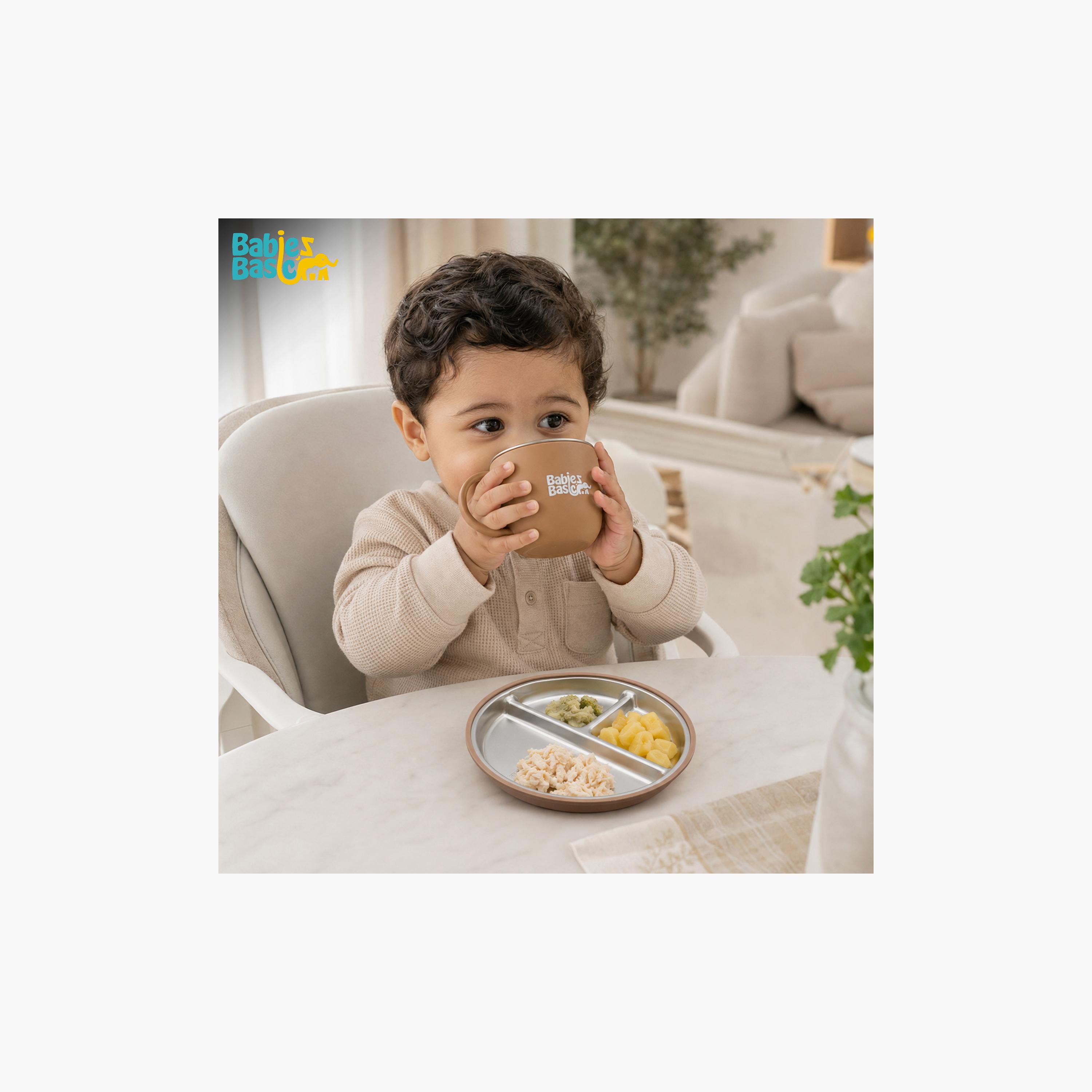 Babies Basic 3-Piece Stainless Steel Plate with Bowl & Cup-baby-feeding-mealtimeessentials-image-5