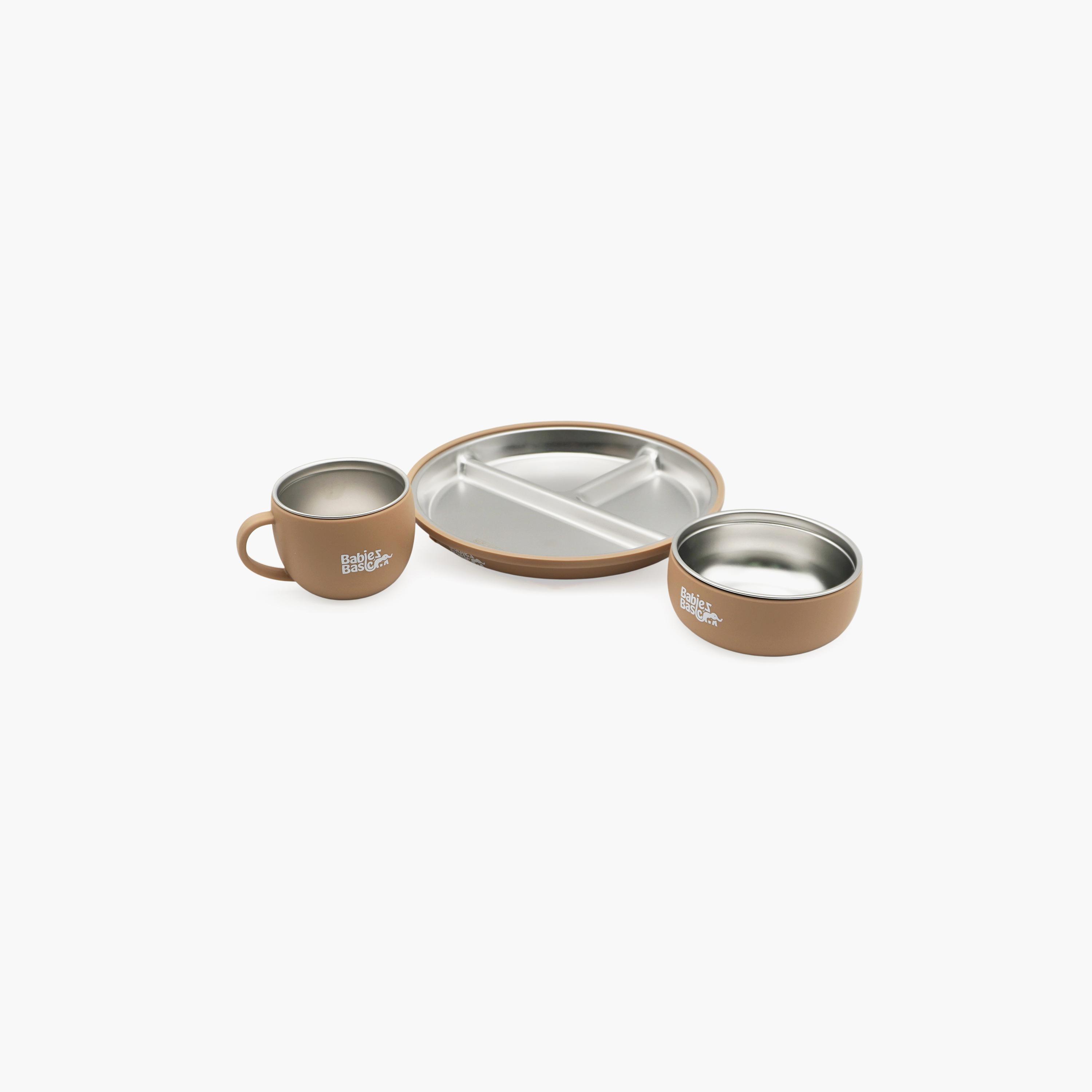 Babies Basic 3-Piece Stainless Steel Plate with Bowl & Cup-baby-feeding-mealtimeessentials-image-7