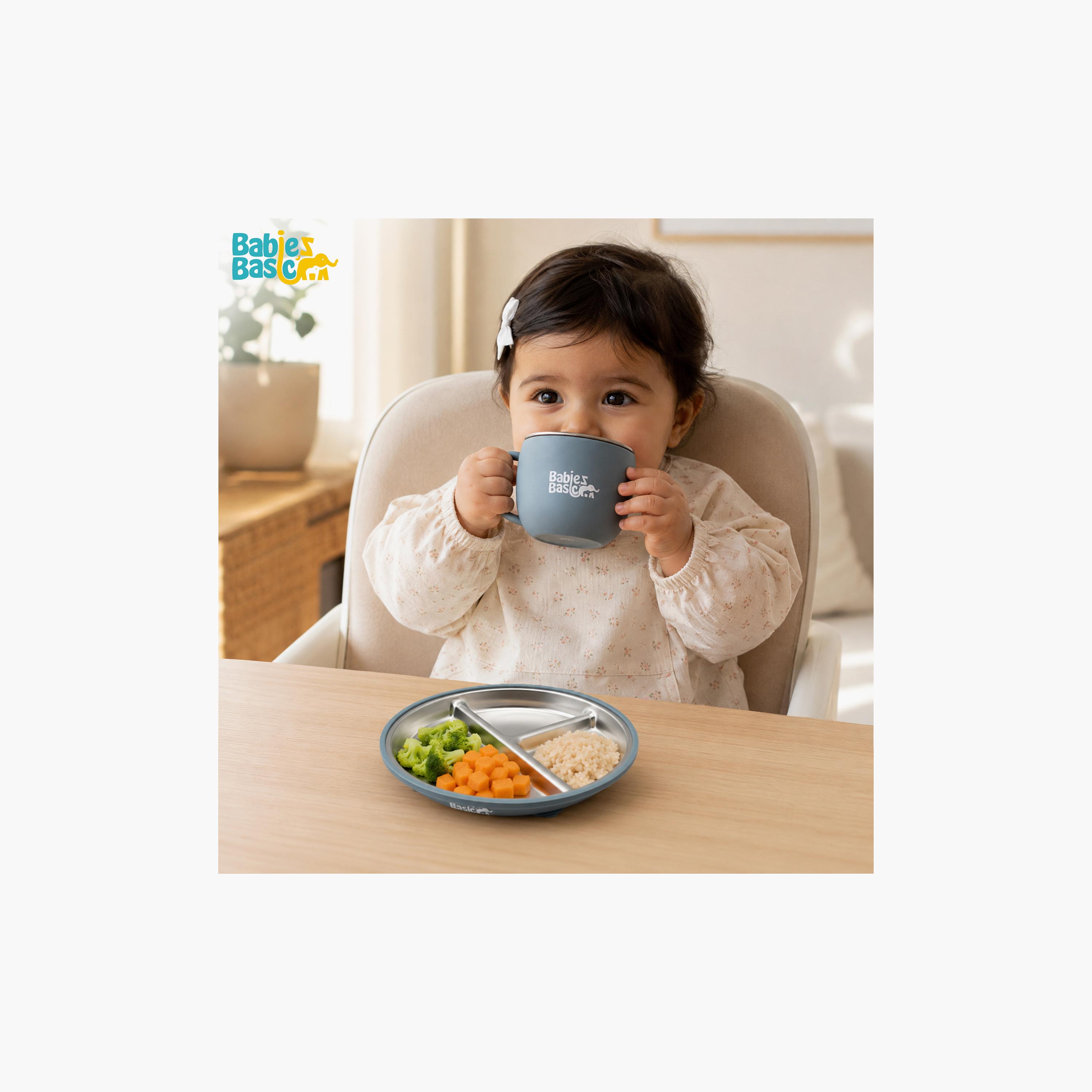 Babies Basic 3-Piece Stainless Steel Plate with Bowl & Cup-baby-feeding-mealtimeessentials-image-5