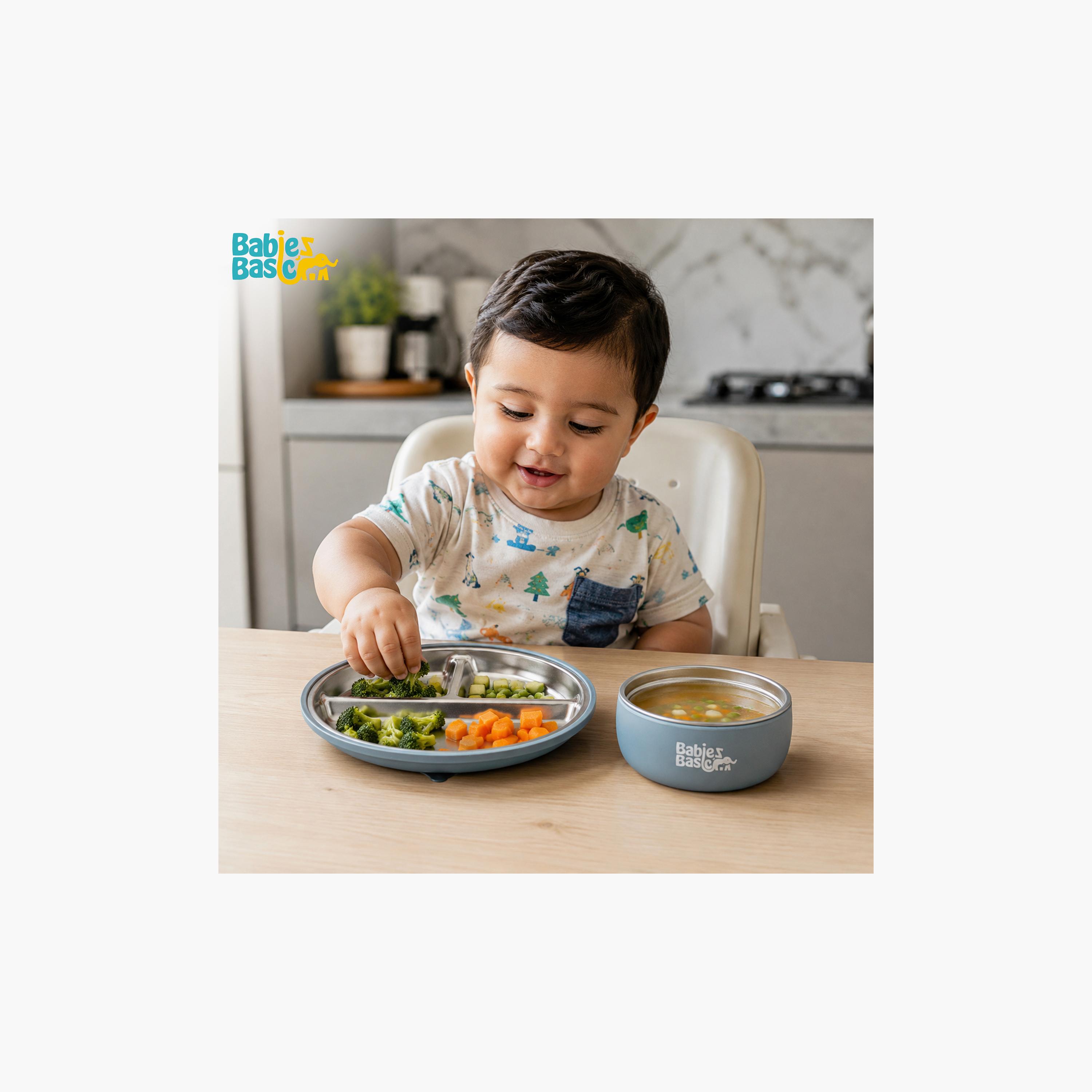 Babies Basic 3-Piece Stainless Steel Plate with Bowl & Cup-baby-feeding-mealtimeessentials-image-6