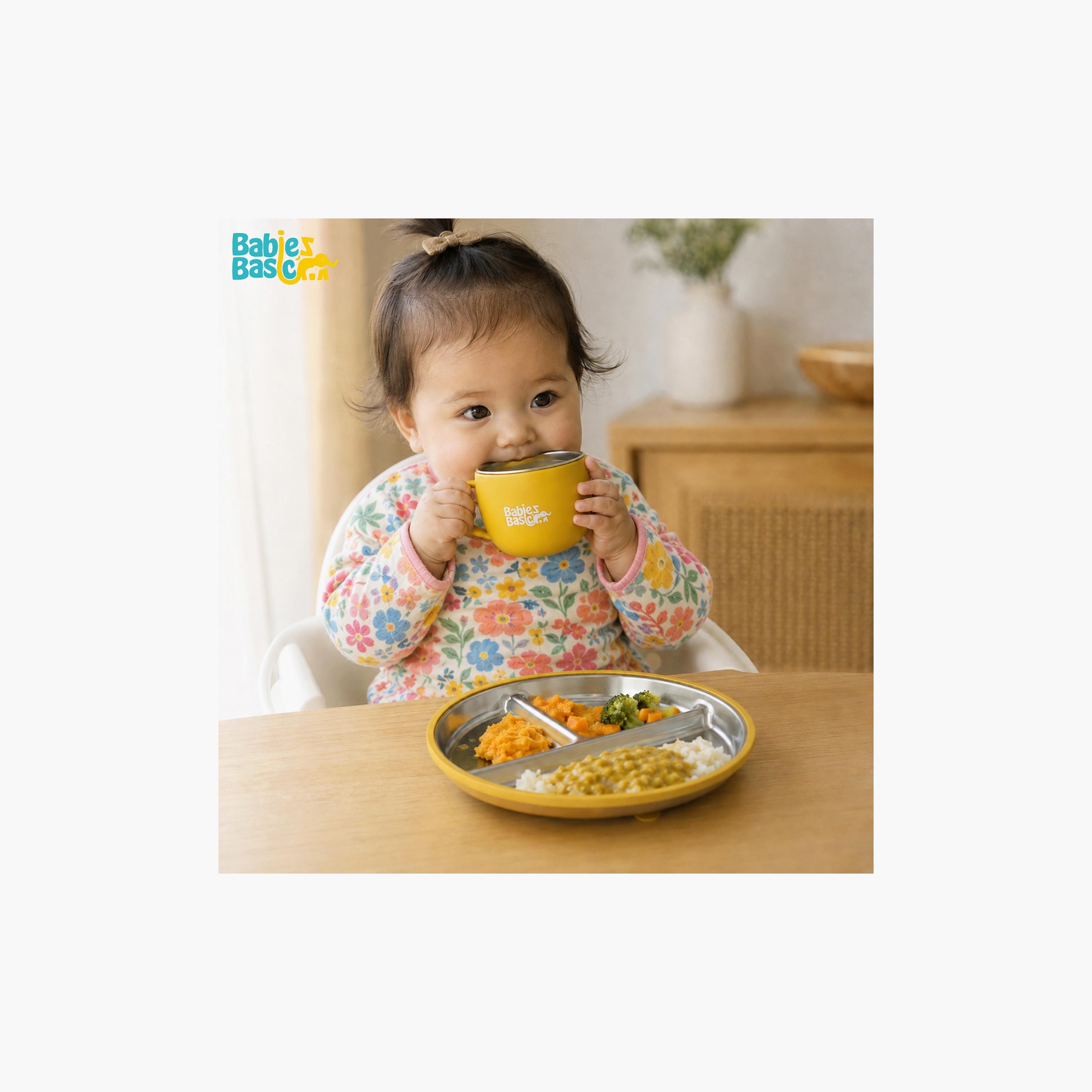 Babies Basic 3-Piece Stainless Steel Plate with Bowl & Cup-baby-feeding-mealtimeessentials-image-5
