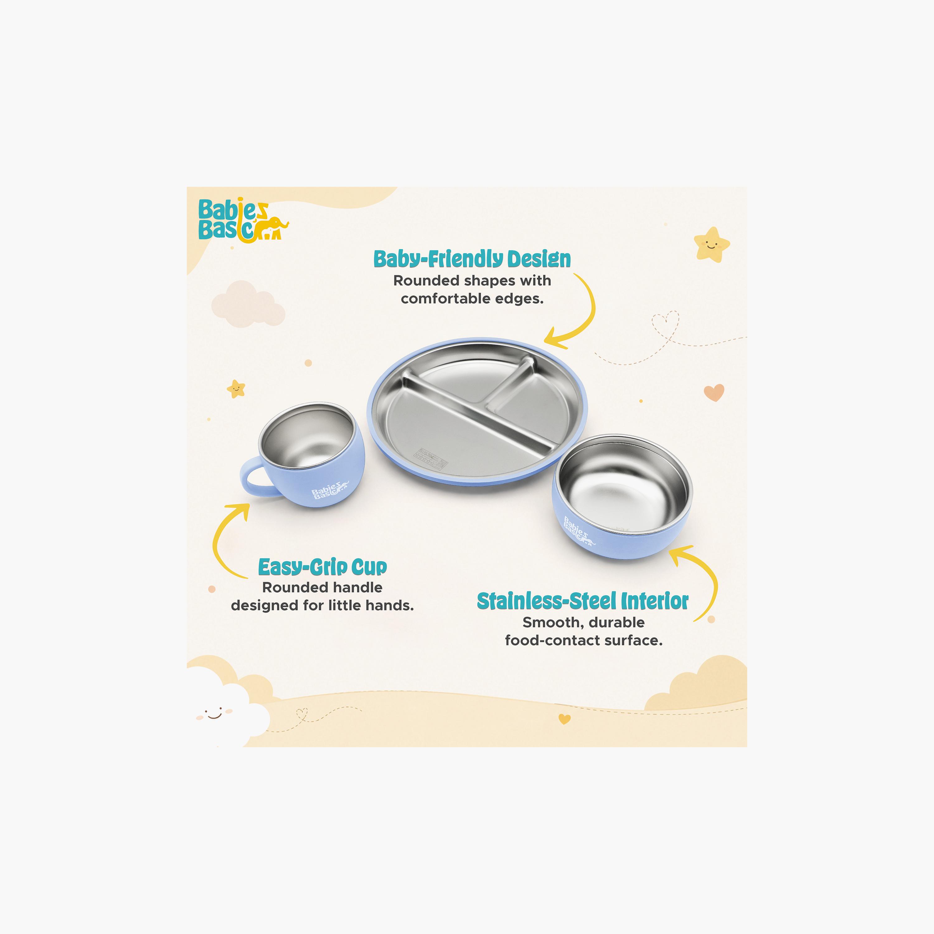 Babies Basic 5-Piece Stainless Steel Feeding Set with Silicone Sleeve-baby-feeding-mealtimeessentials-image-10