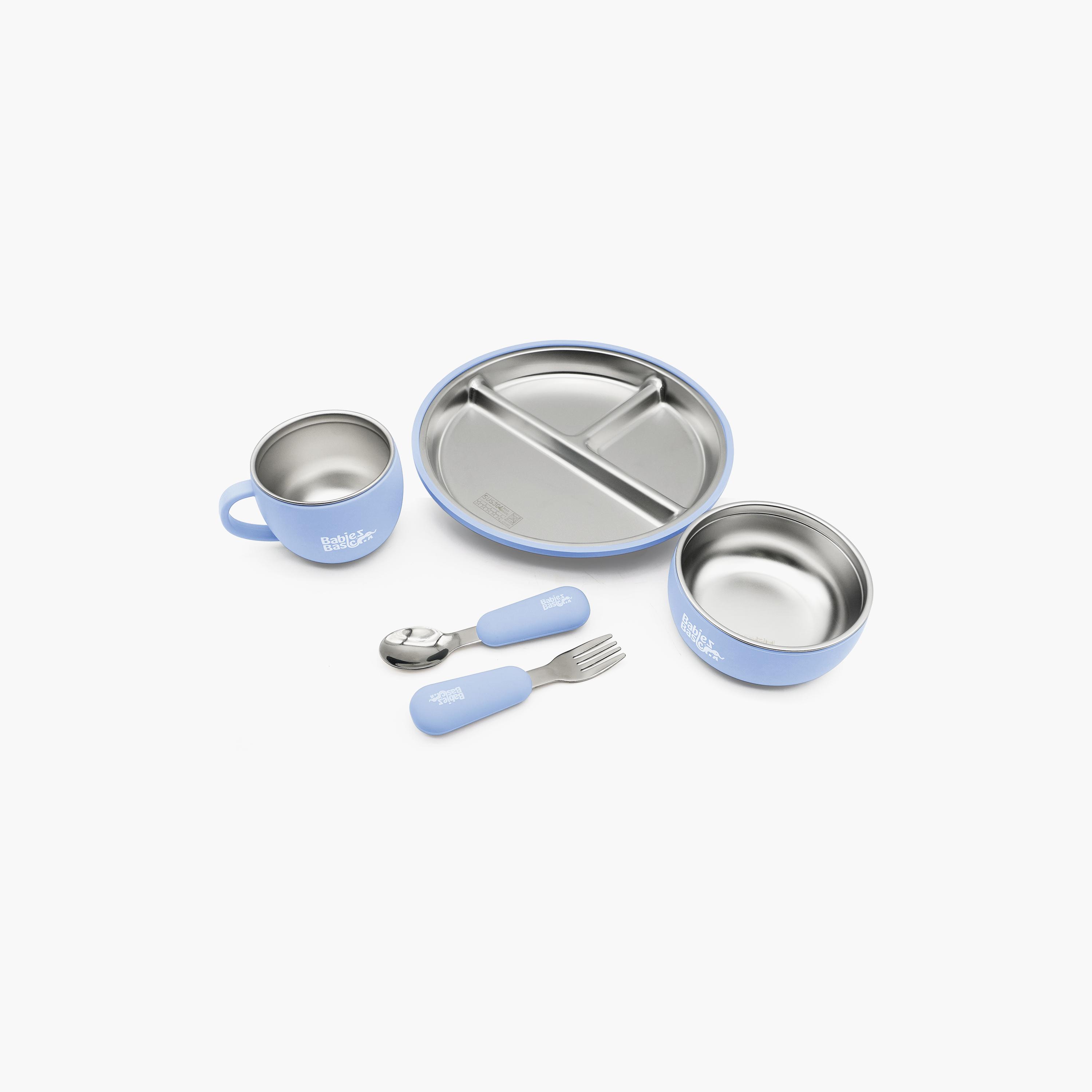 Babies Basic 5-Piece Stainless Steel Feeding Set with Silicone Sleeve-baby-feeding-mealtimeessentials-image-8