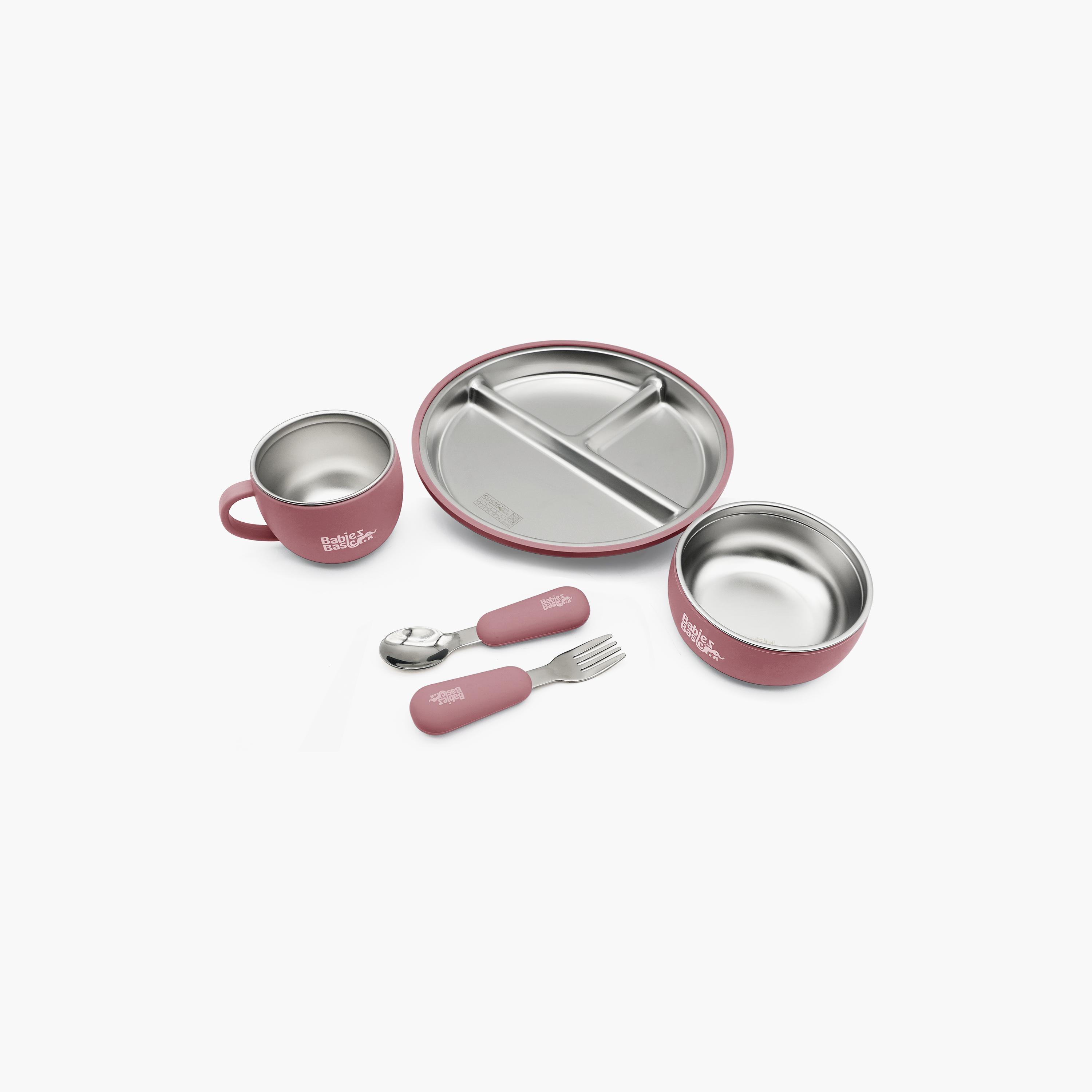 Babies Basic 5-Piece Stainless Steel Feeding Set with Silicone Sleeve-baby-feeding-mealtimeessentials-image-8