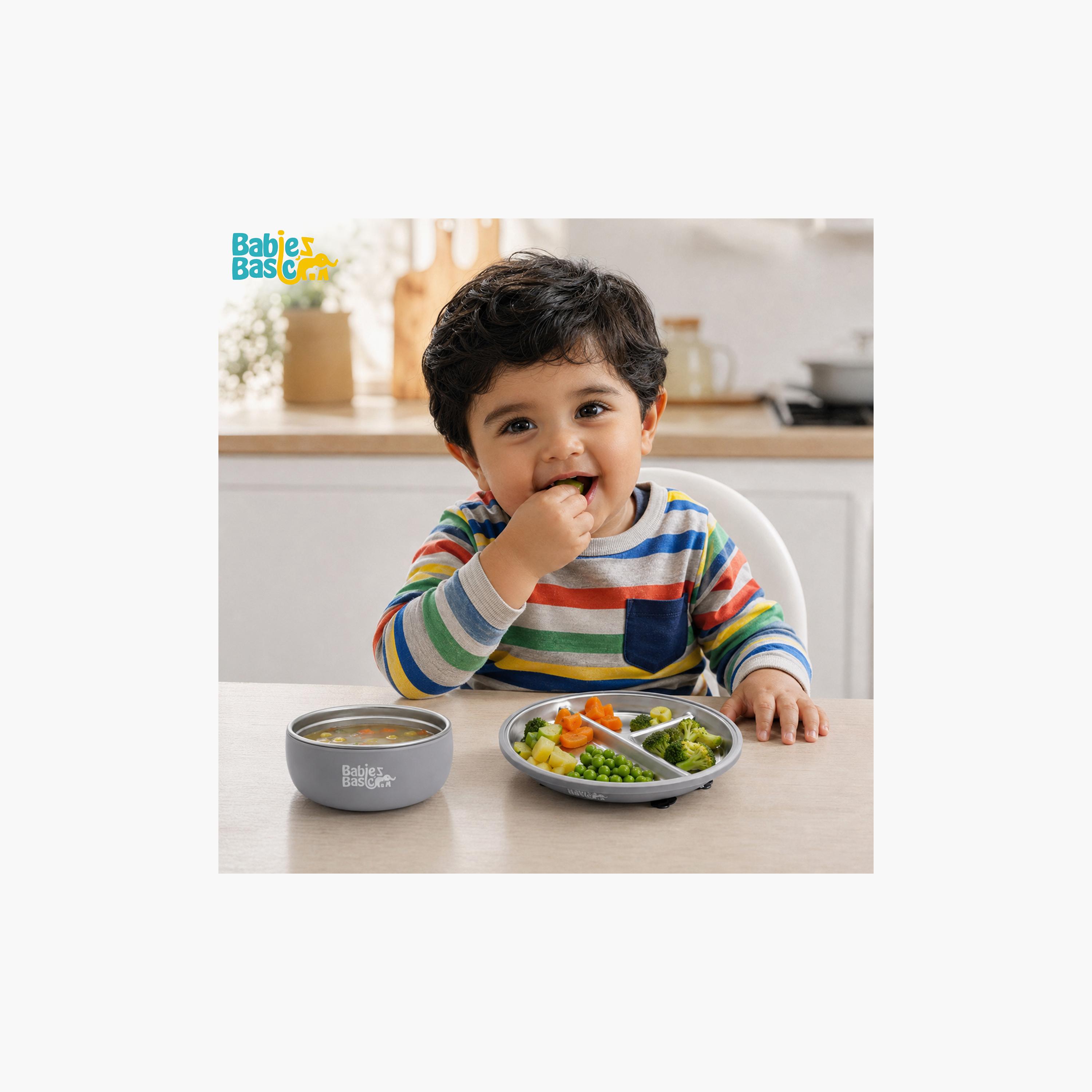 Babies Basic 5-Piece Stainless Steel Feeding Set with Silicone Sleeve-baby-feeding-mealtimeessentials-image-10