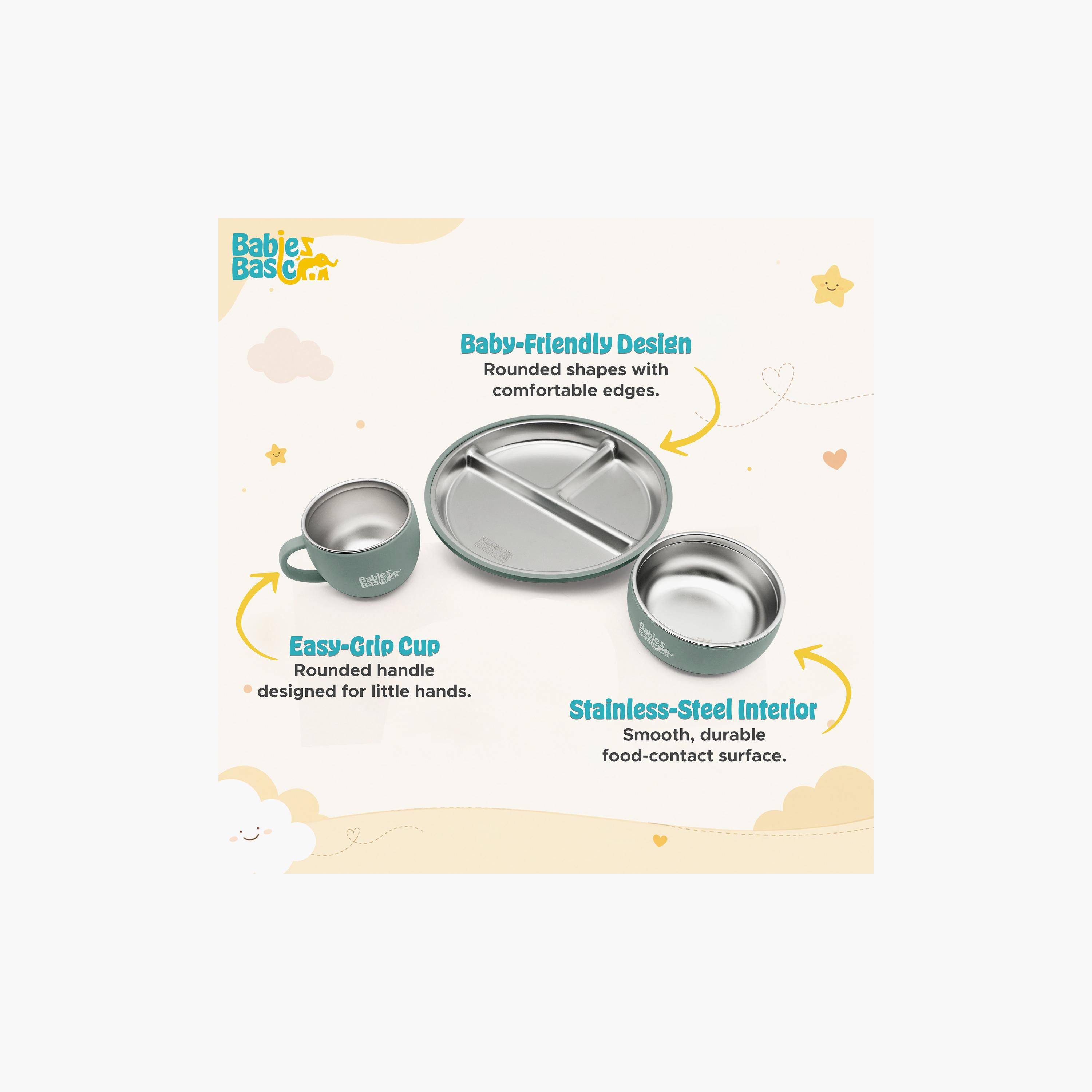 Babies Basic 5-Piece Stainless Steel Feeding Set with Silicone Sleeve-baby-feeding-mealtimeessentials-image-10