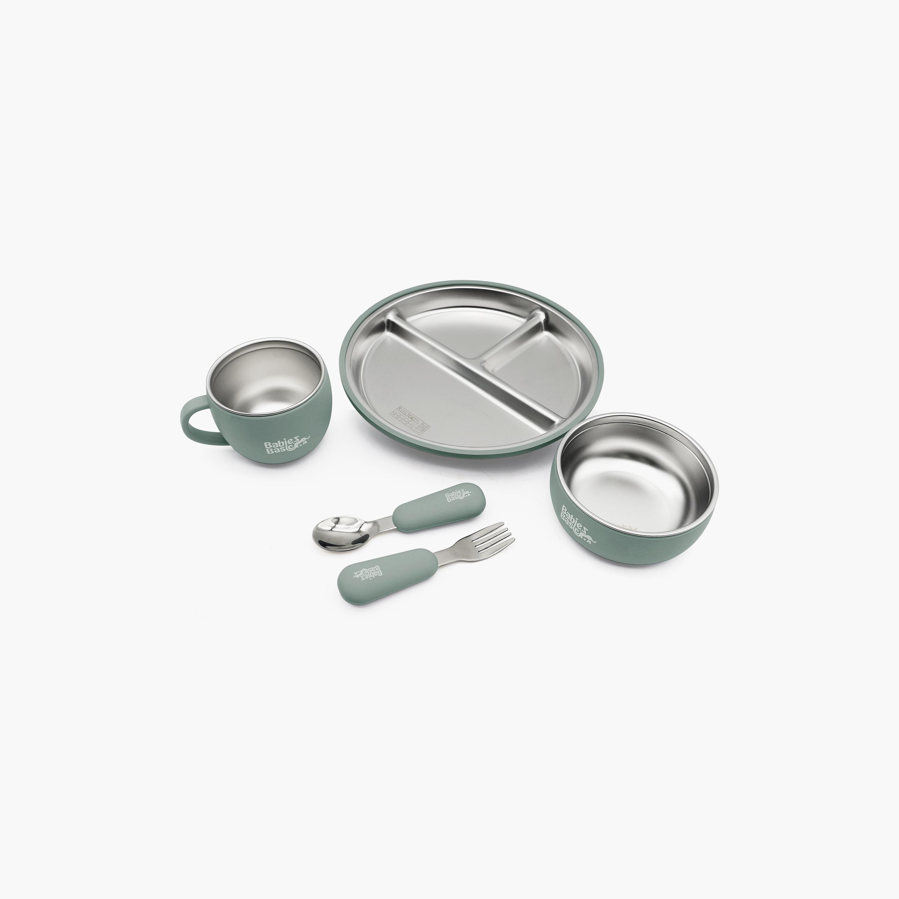 Babies Basic 5-Piece Stainless Steel Feeding Set with Silicone Sleeve-baby-feeding-mealtimeessentials-image-8