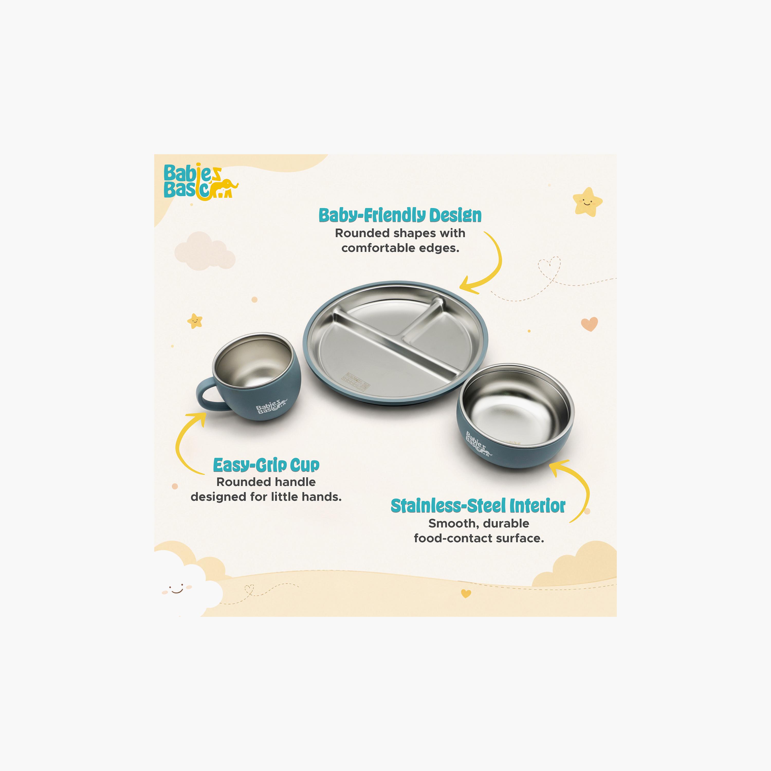 Babies Basic 5-Piece Stainless Steel Feeding Set with Silicone Sleeve-baby-feeding-mealtimeessentials-image-10