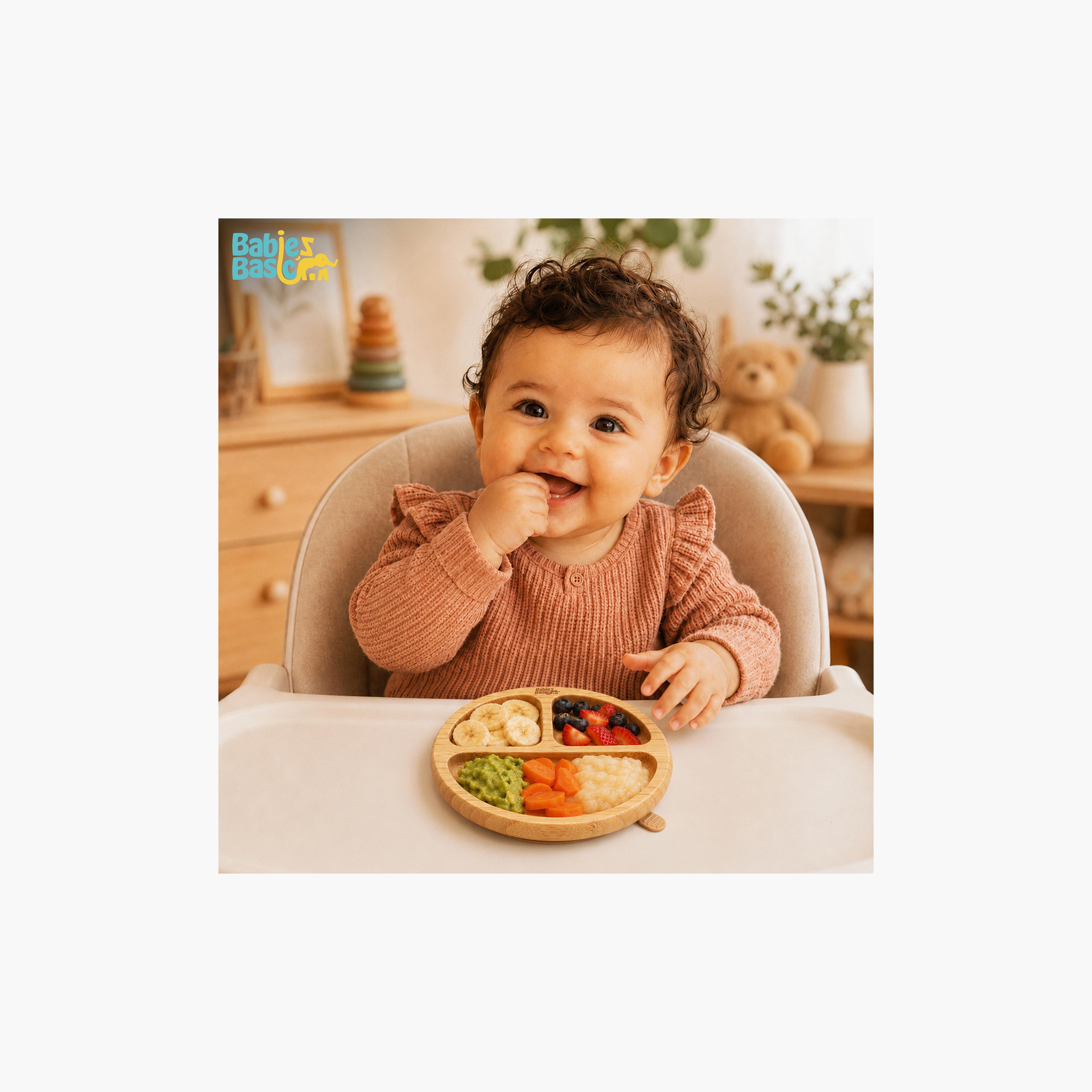 Babies Basic Bamboo Plate with Silicone Suction Sleeve-baby-feeding-mealtimeessentials-image-4