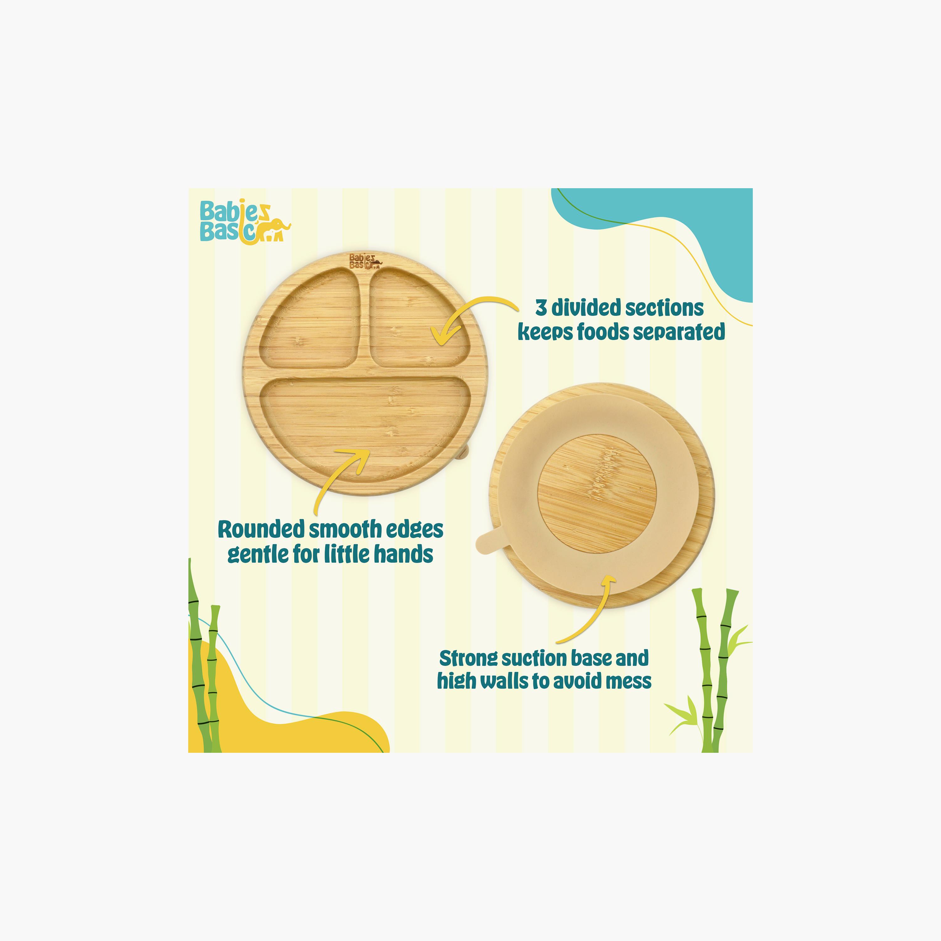 Babies Basic Bamboo Plate with Silicone Suction Sleeve-baby-feeding-mealtimeessentials-image-5