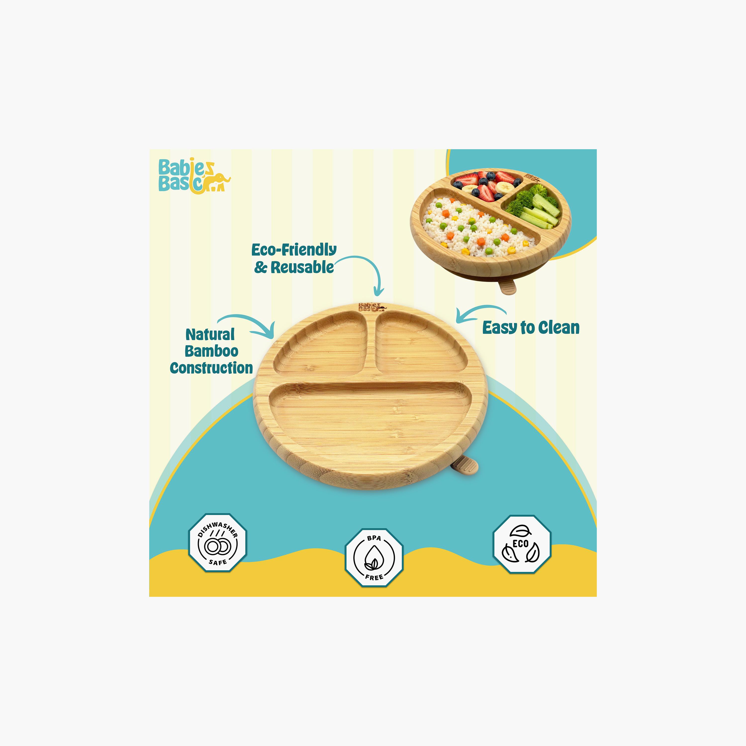 Babies Basic Bamboo Plate with Silicone Suction Sleeve-baby-feeding-mealtimeessentials-image-6