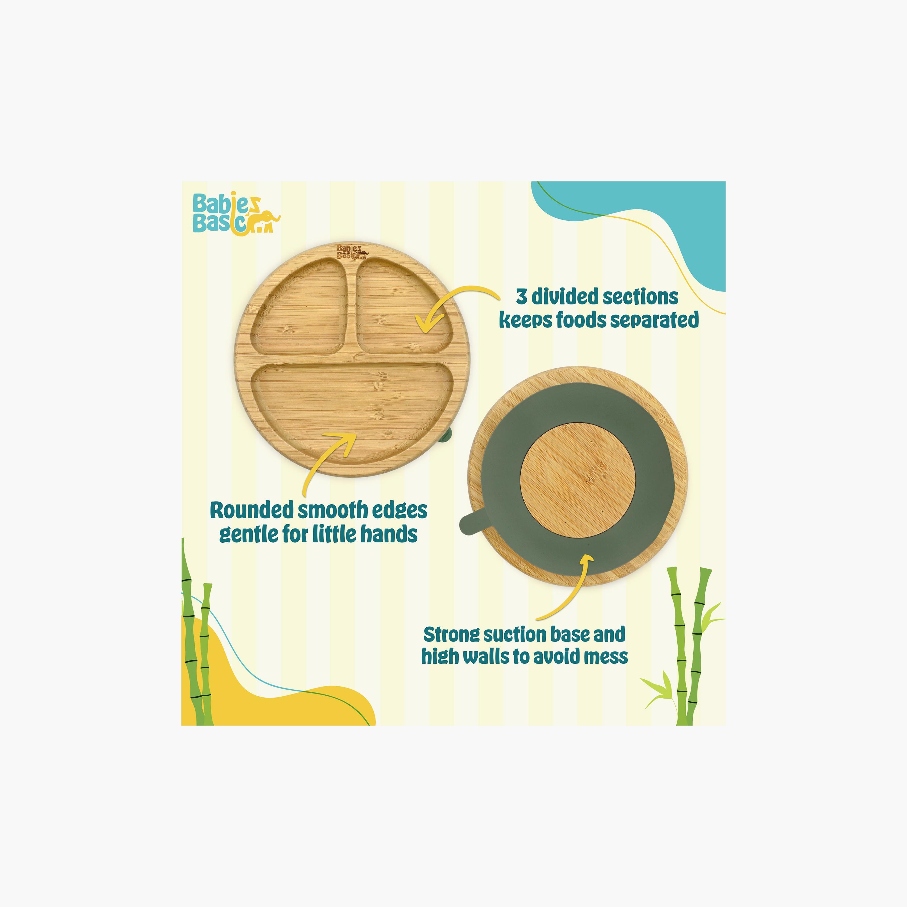 Babies Basic Bamboo Plate with Silicone Suction Sleeve-baby-feeding-mealtimeessentials-image-5