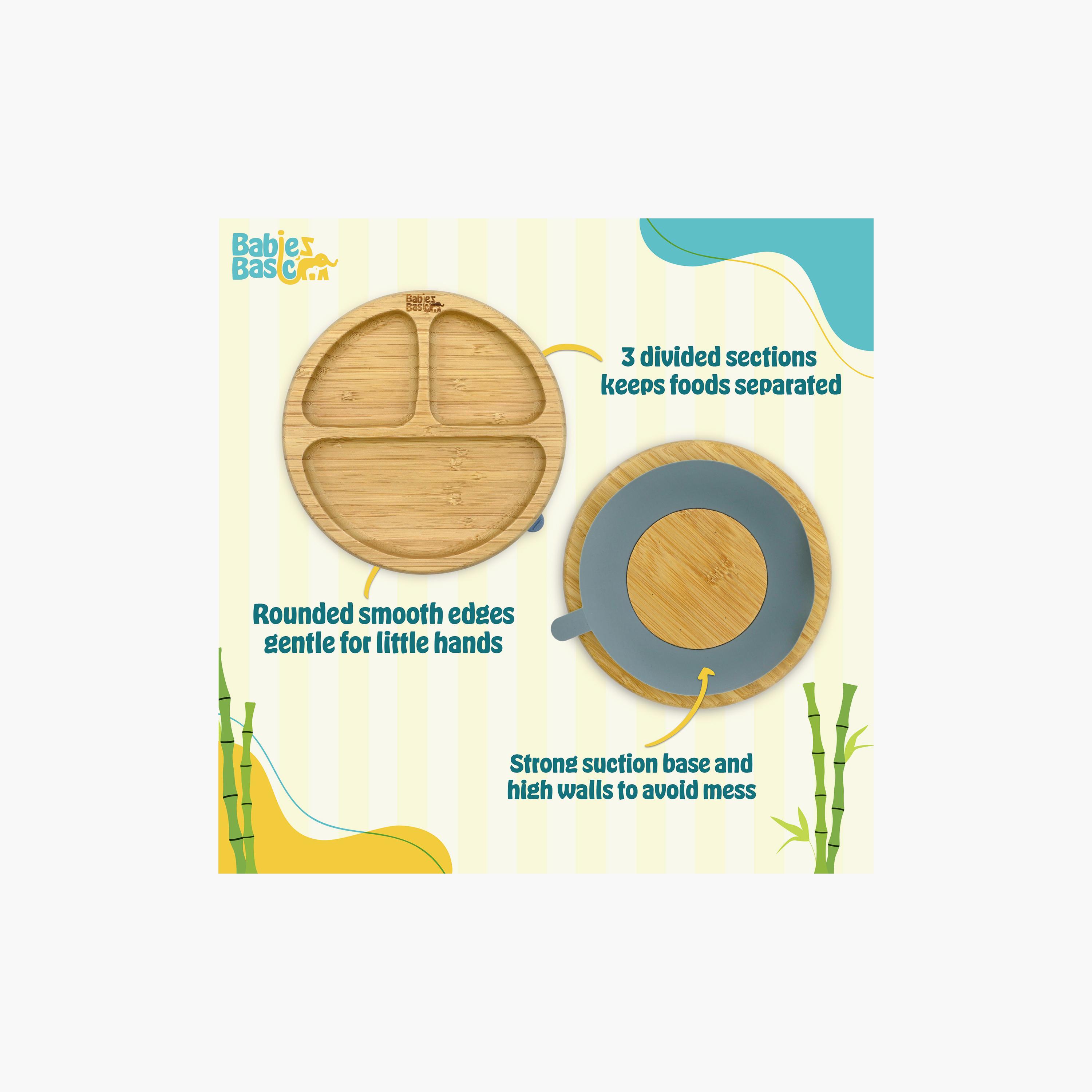 Babies Basic Bamboo Plate with Silicone Suction Sleeve-baby-feeding-mealtimeessentials-image-5
