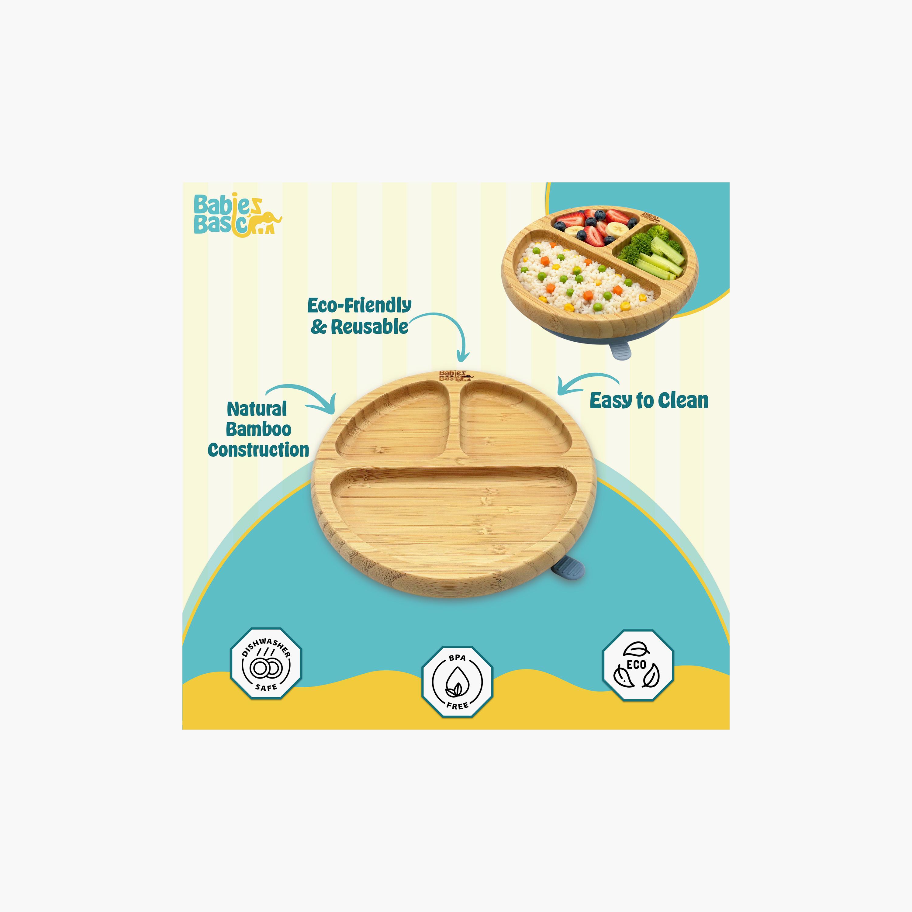 Babies Basic Bamboo Plate with Silicone Suction Sleeve-baby-feeding-mealtimeessentials-image-6