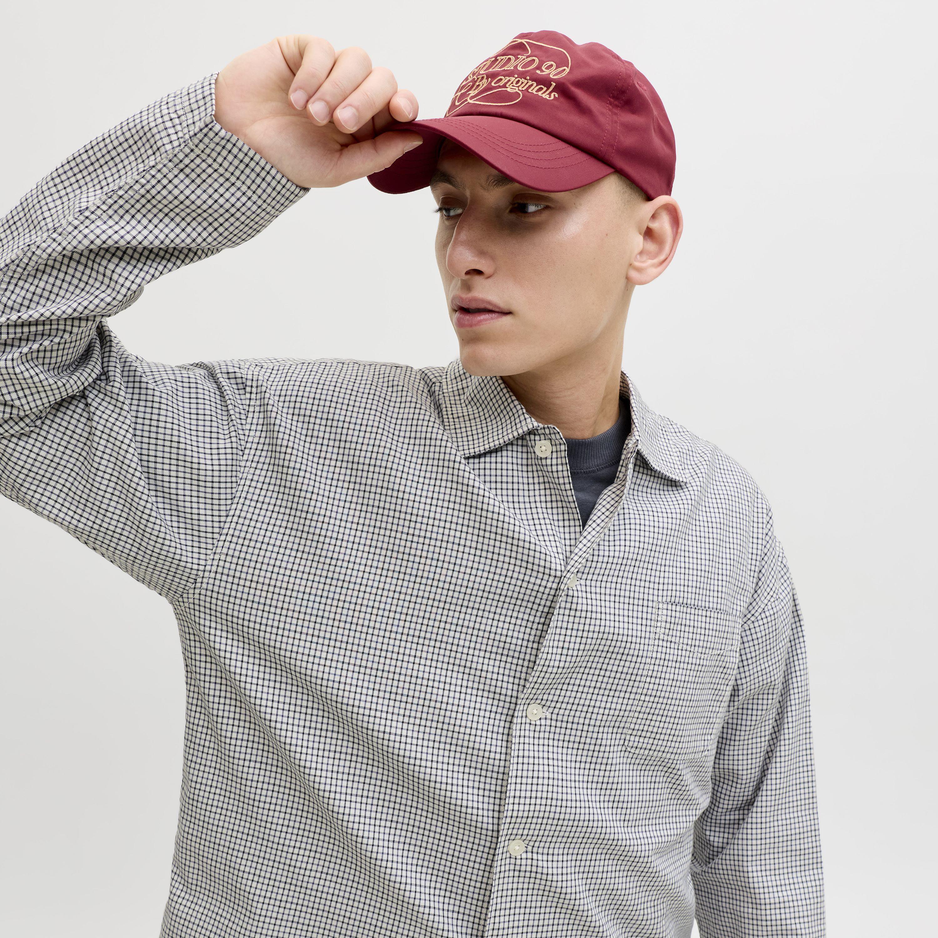 Jack & Jones Loose Fit Checked Spread Collar Long Sleeves Men's Shirt-men-clothing-shirts-image-3