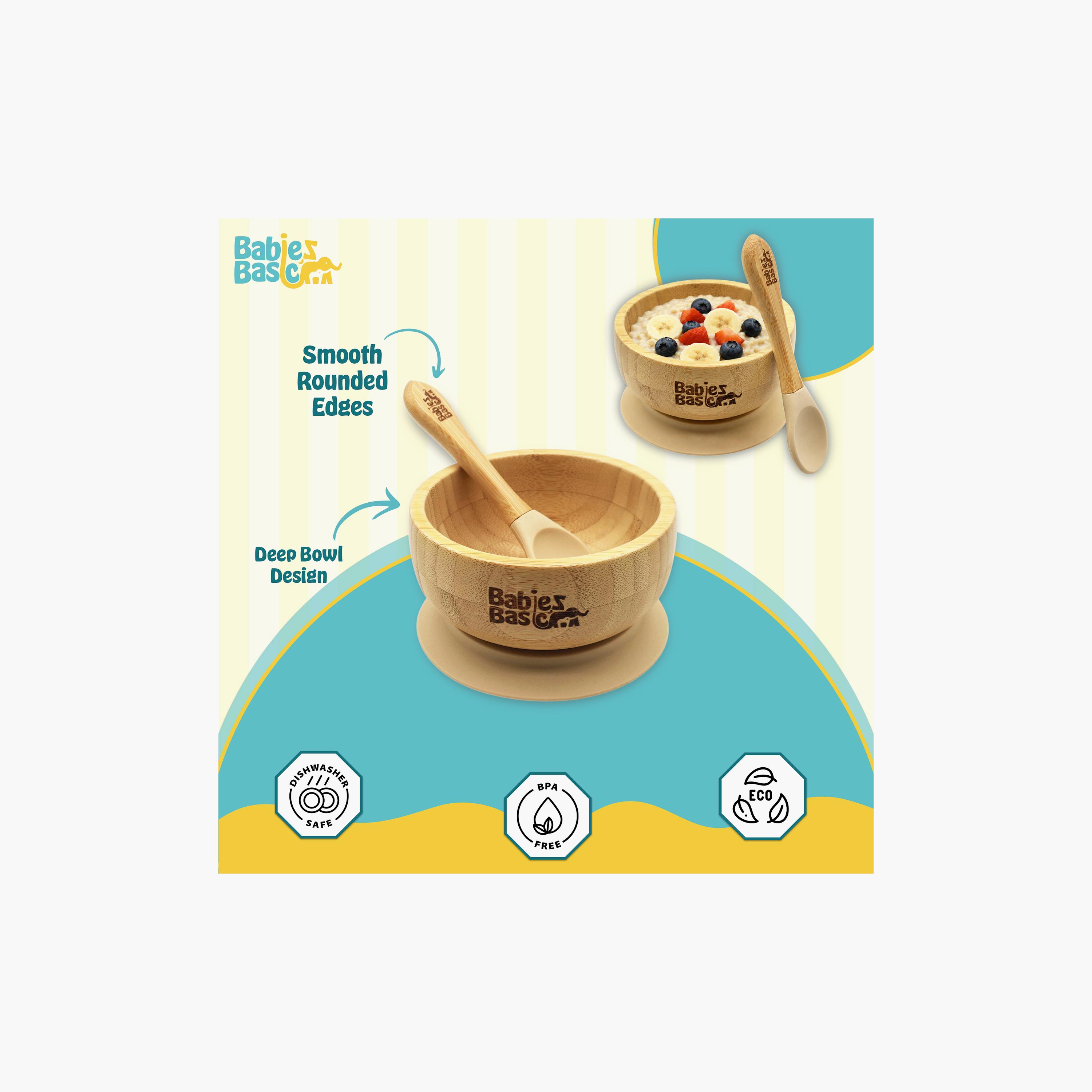 Babies Basic 2-Piece Bamboo Bowl with Suction and Silicone Spoon-baby-feeding-mealtimeessentials-image-5