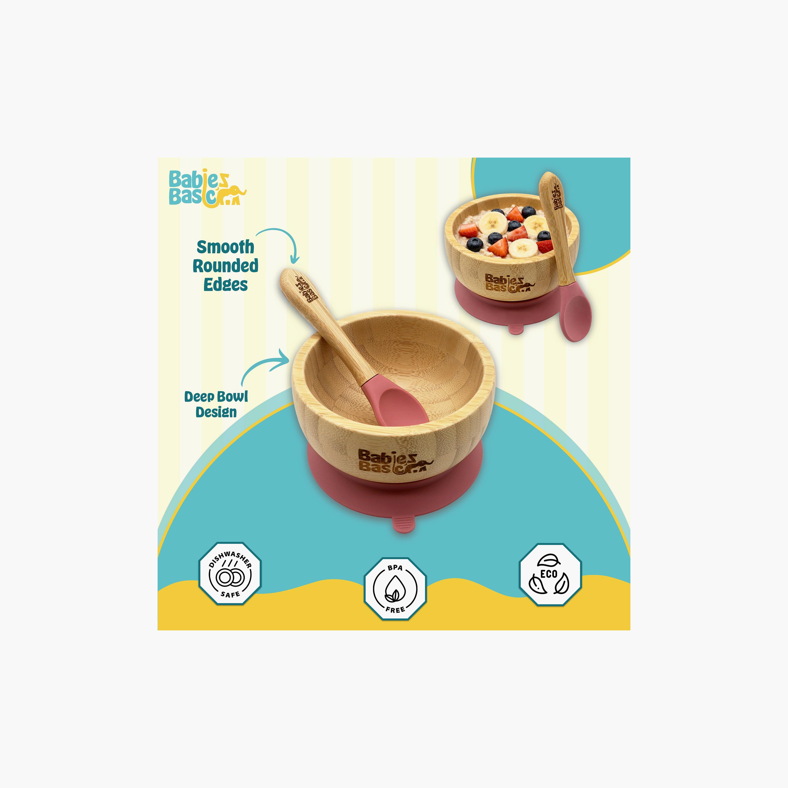 Babies Basic 2-Piece Bamboo Bowl with Suction and Silicone Spoon-baby-feeding-mealtimeessentials-image-5