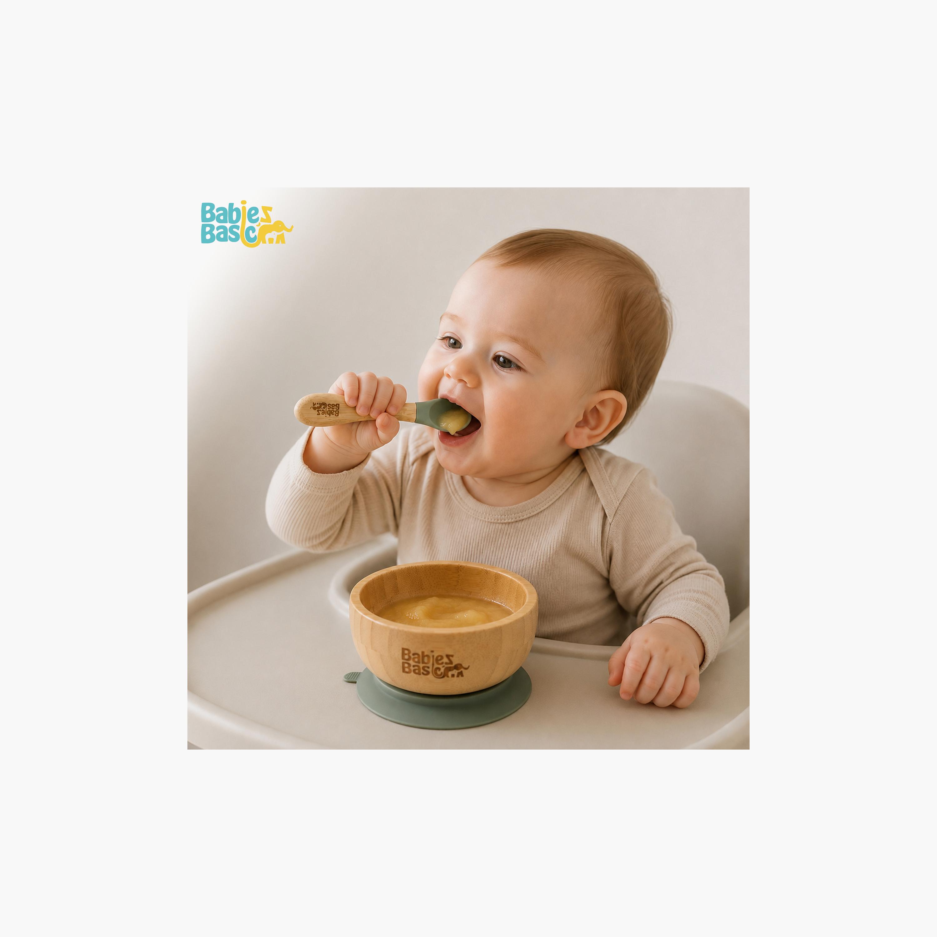 Babies Basic 2-Piece Bamboo Bowl with Suction and Silicone Spoon-baby-feeding-mealtimeessentials-image-3
