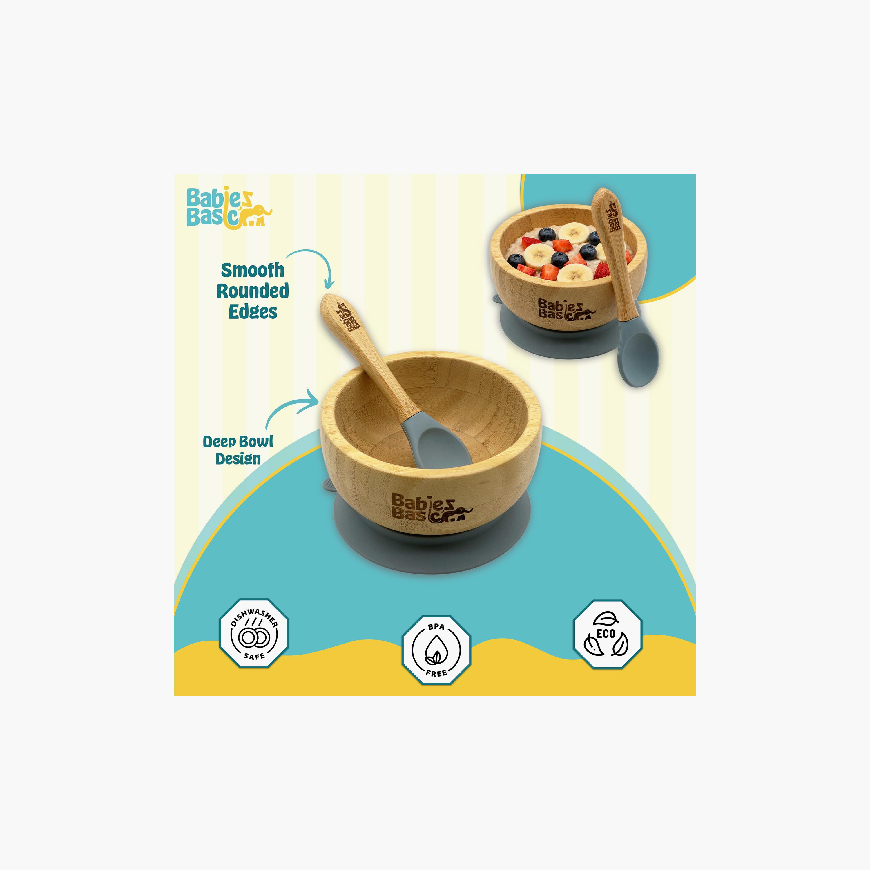 Babies Basic 2-Piece Bamboo Bowl with Suction and Silicone Spoon-baby-feeding-mealtimeessentials-image-5