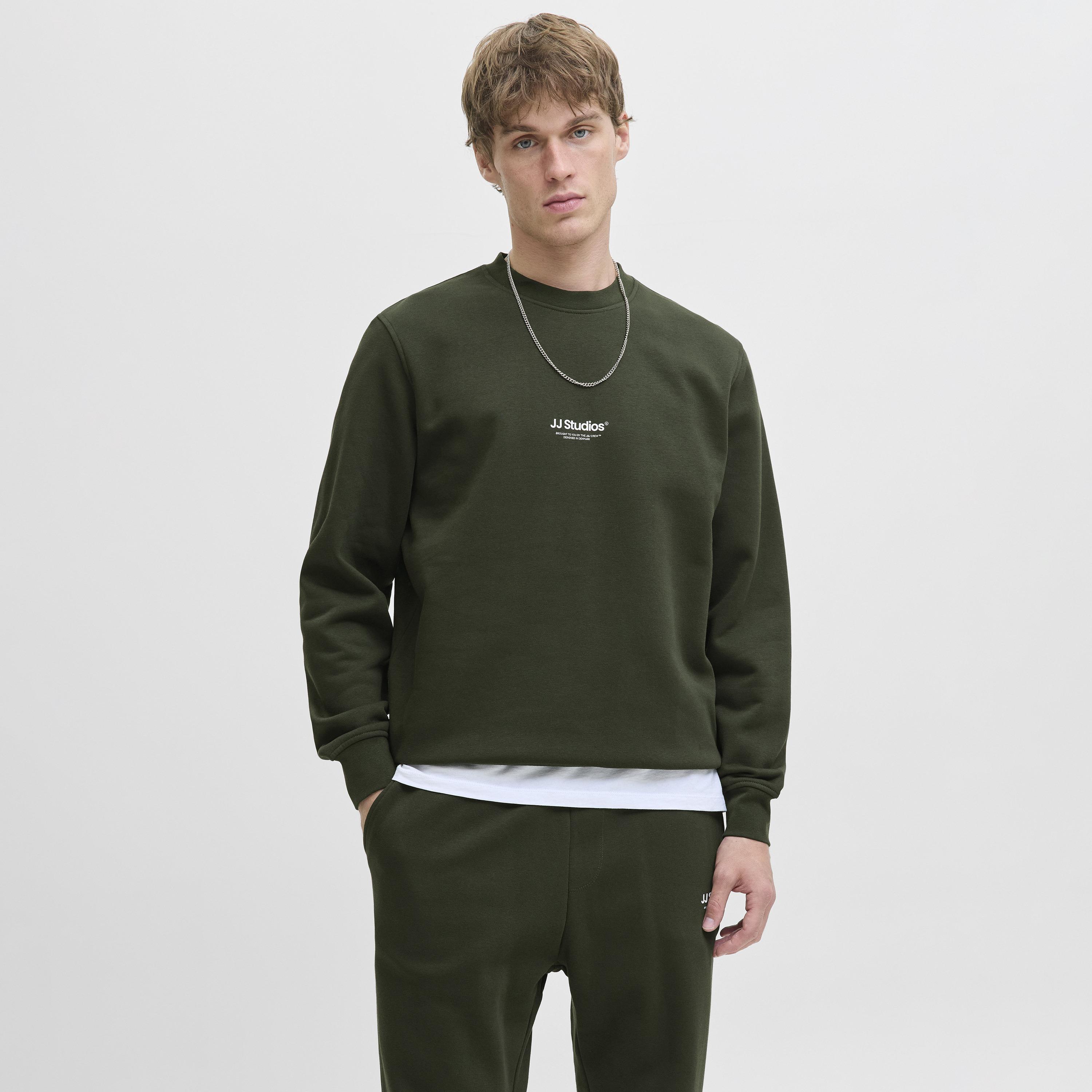 Jack & Jones Plain Crew Neck Long Sleeves Men's Sweatshirt-men-winterwear-hoodiesandsweatshirts-image-1