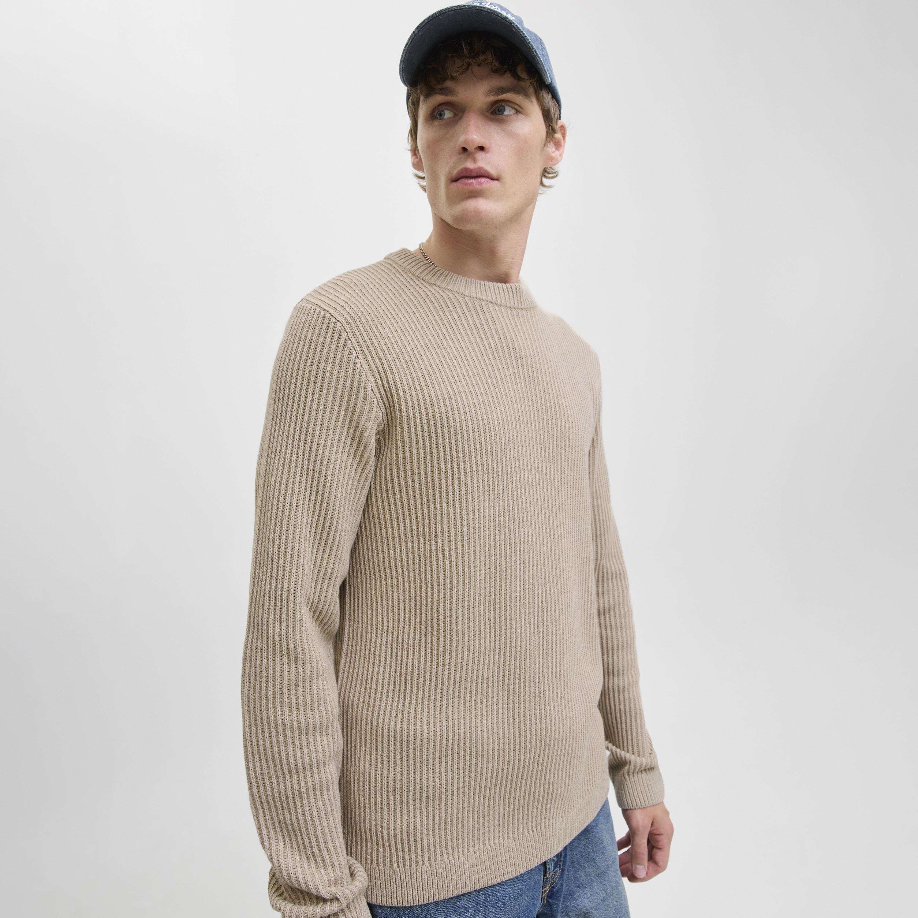 Jack & Jones Ribbed Crew Neck Long Sleeves Men's Pullover-men-clothing-sweatersandpullovers-image-5