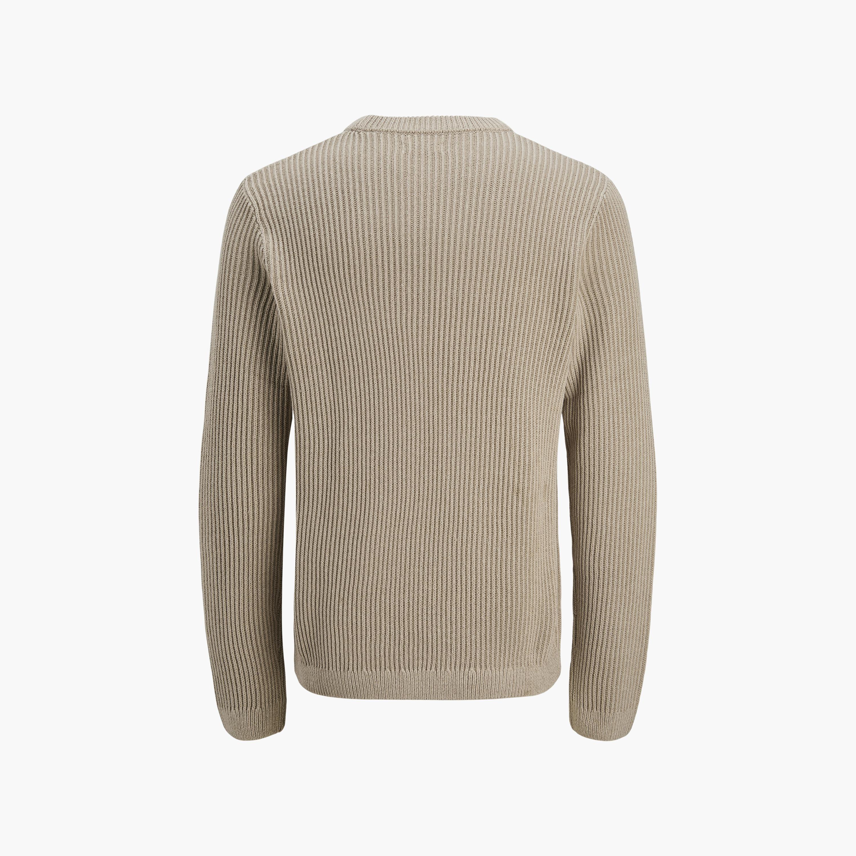 Jack & Jones Ribbed Crew Neck Long Sleeves Men's Pullover-men-clothing-sweatersandpullovers-image-14