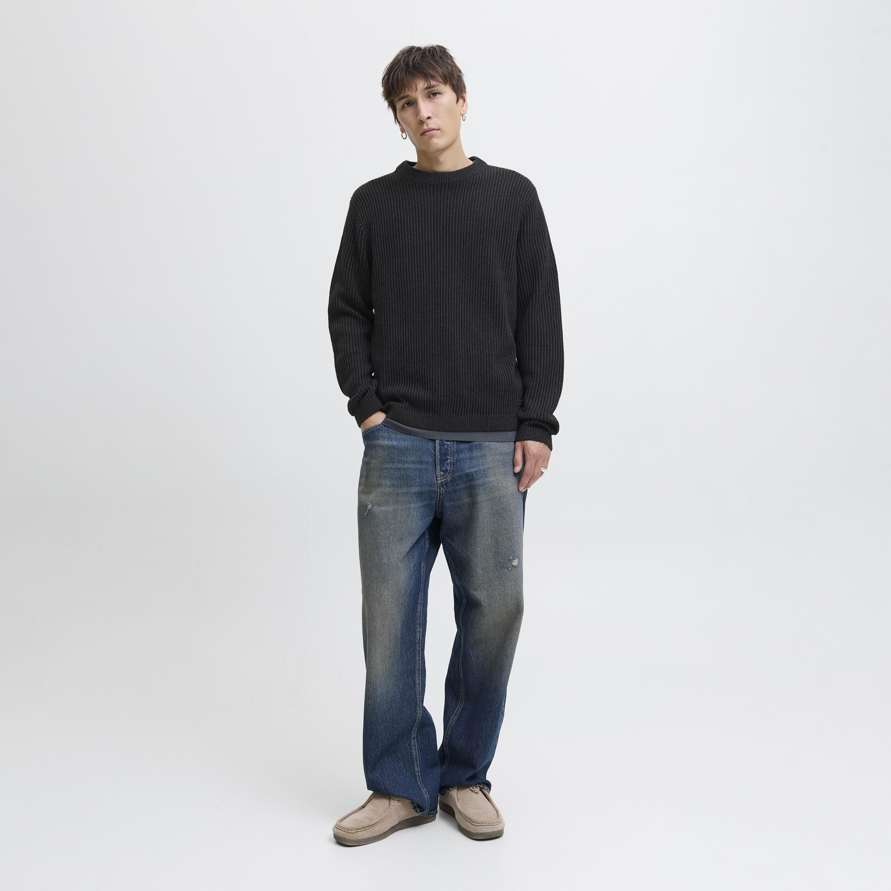 Jack & Jones Ribbed Crew Neck Long Sleeves Men's Pullover-men-clothing-sweatersandpullovers-image-2